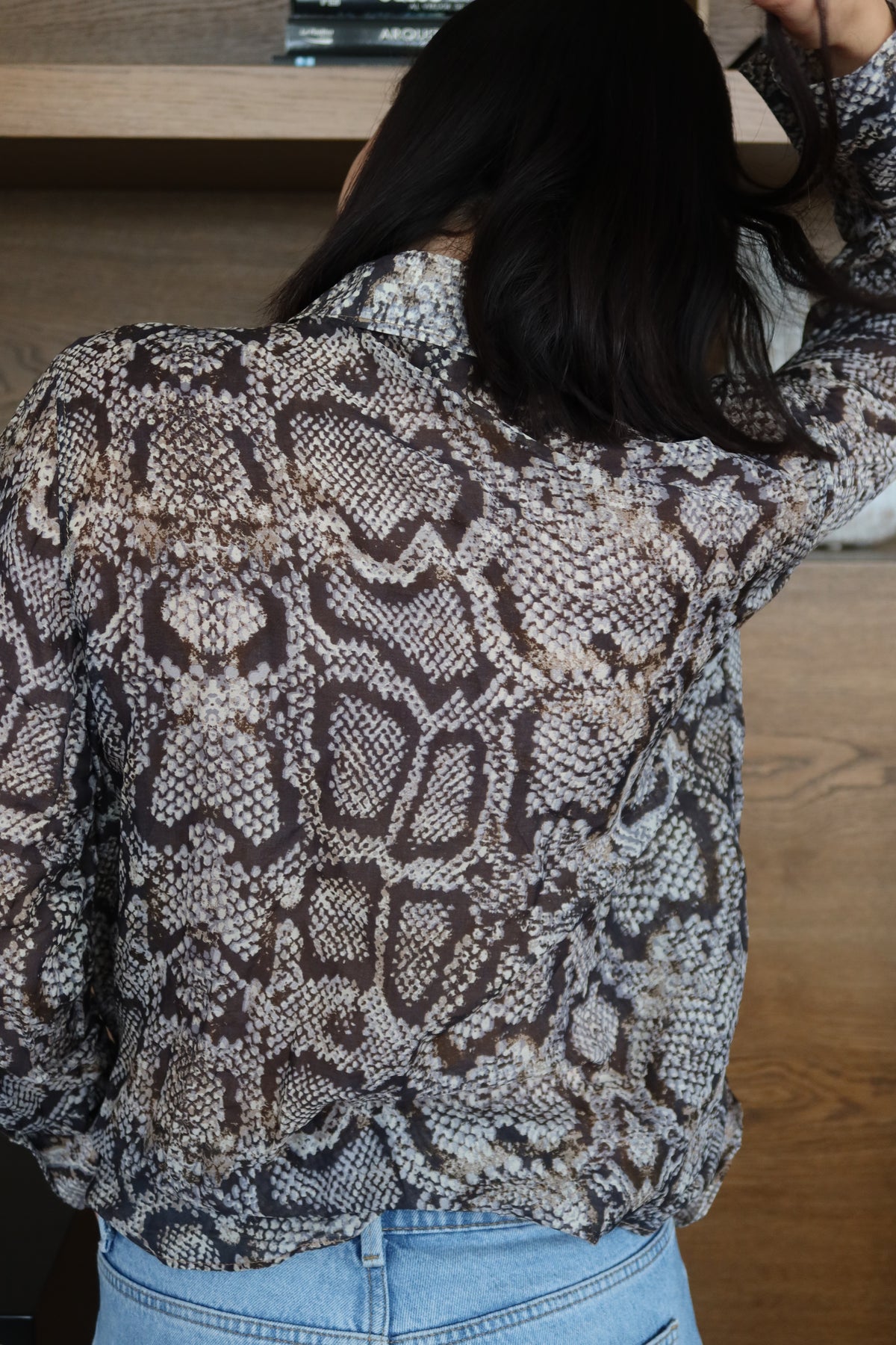 Massimo Dutti Snakeskin-Print Blouse