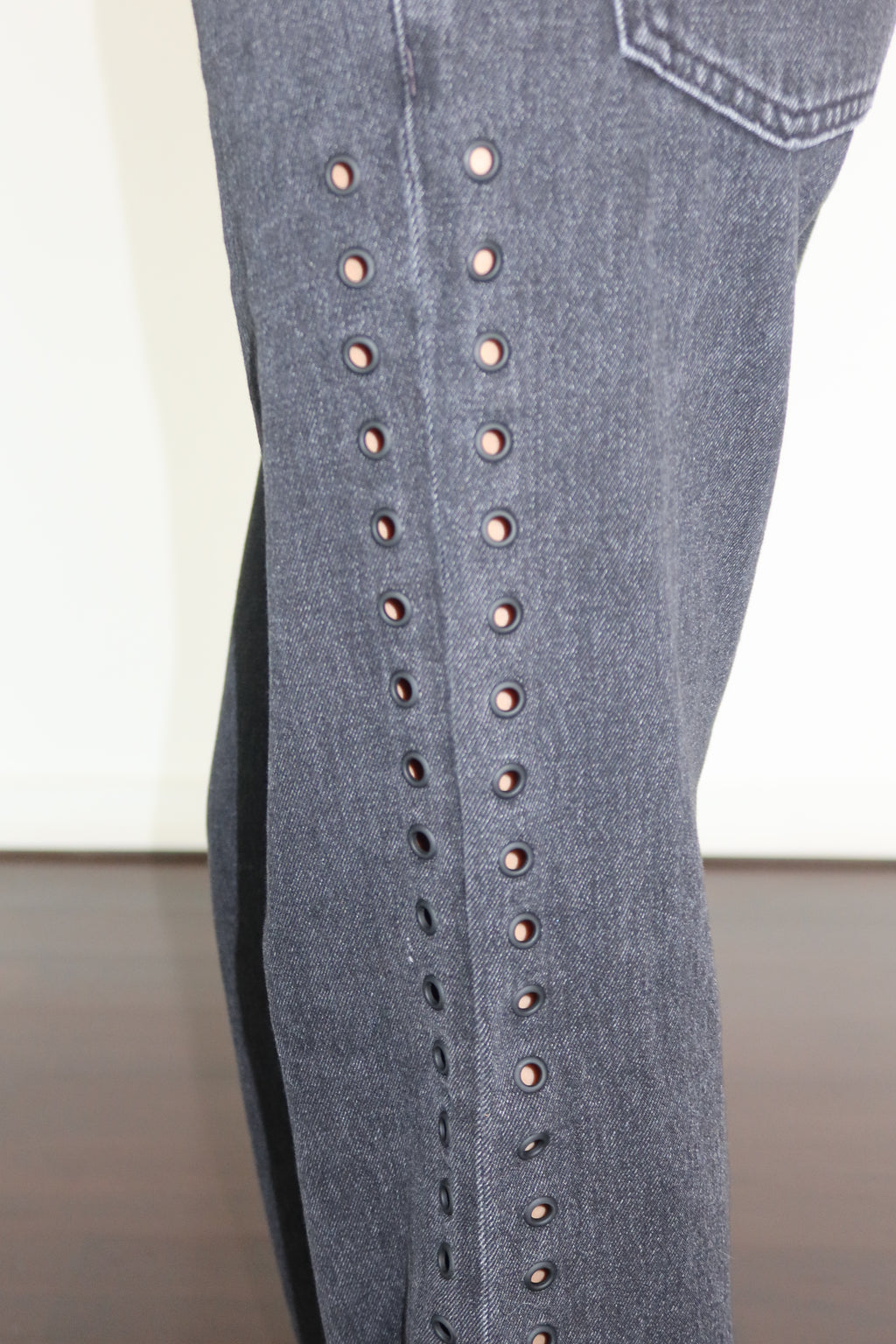 Hudson Low-Rise Grommet Jeans