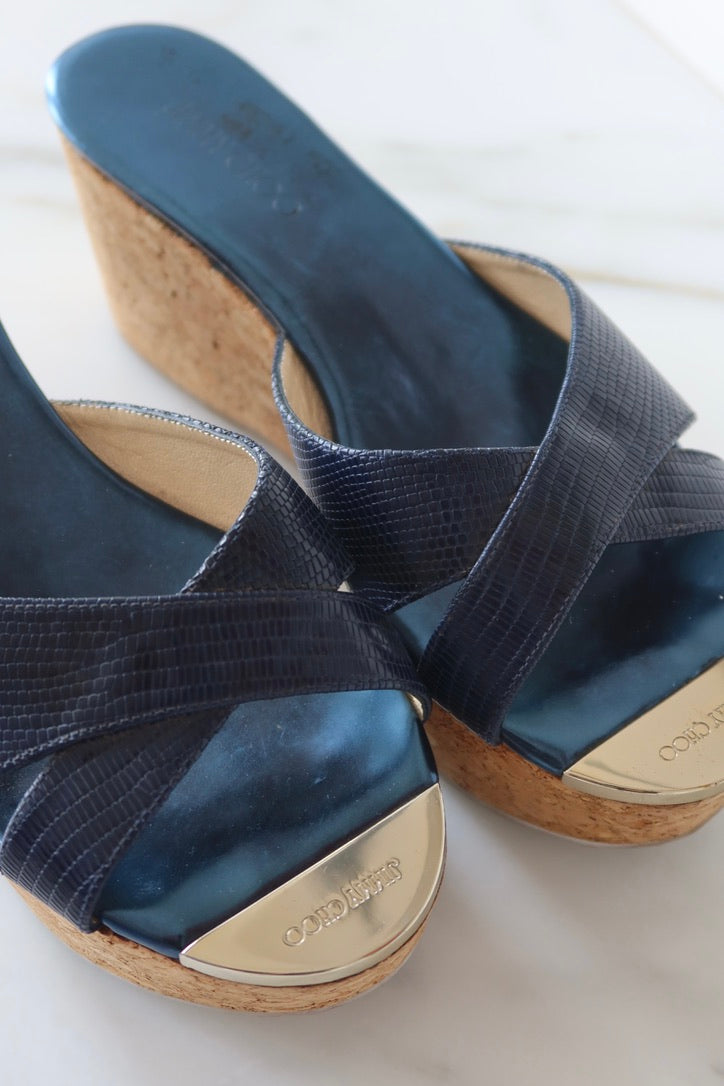 Wedges Azules de Corcho de Jimmy Choo