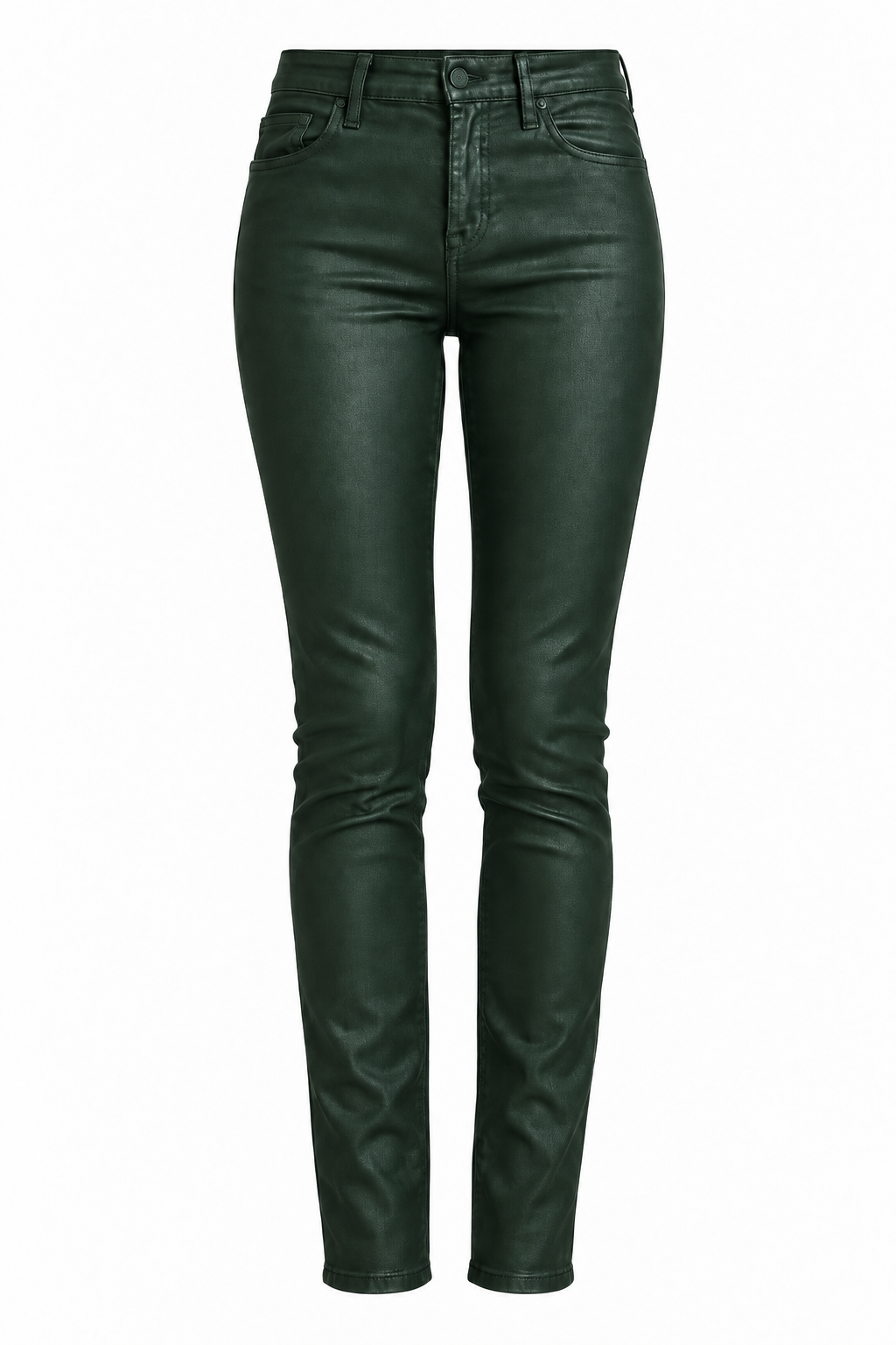 7 For All Mankind Forest Green Coated Skinny Jeans