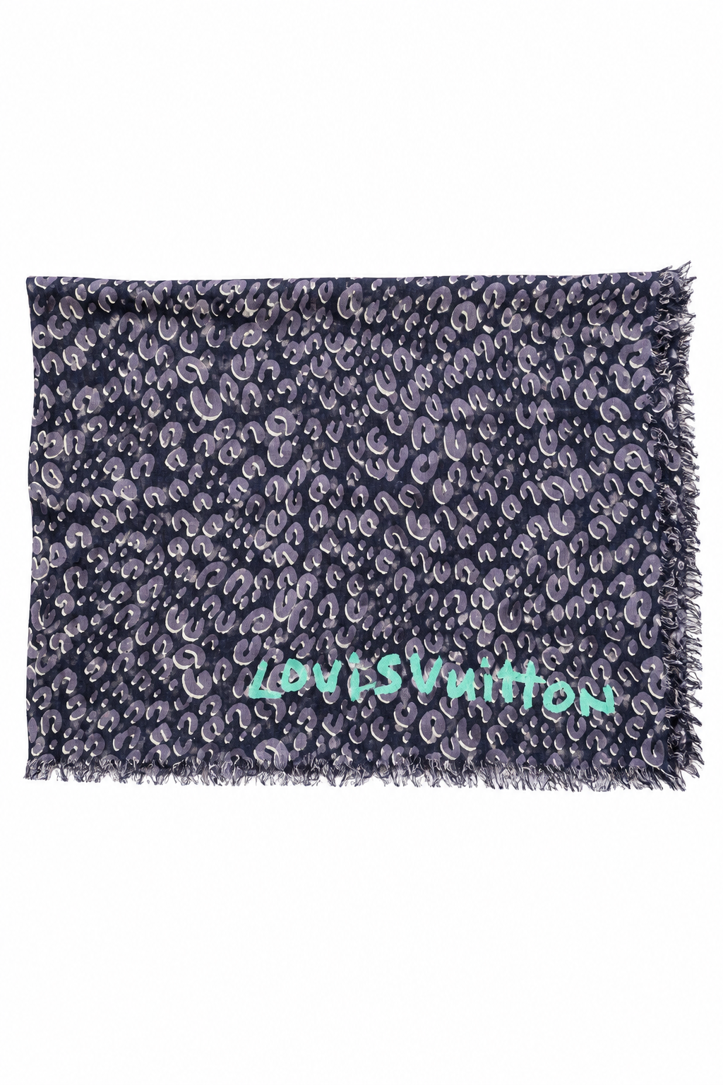 Louis Vuitton Purple Leopard Print Scarf