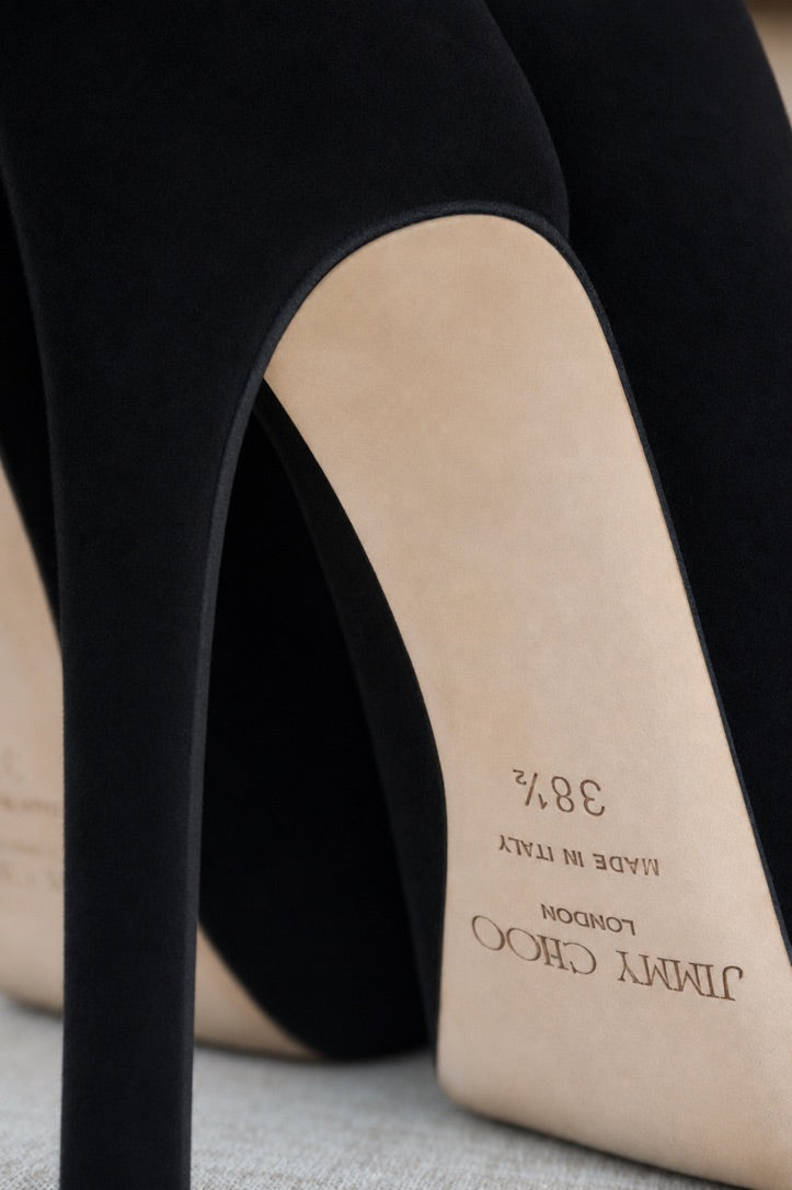 Zapatos de Tacón Negros de Gamuza con Plataforma de Jimmy Choo