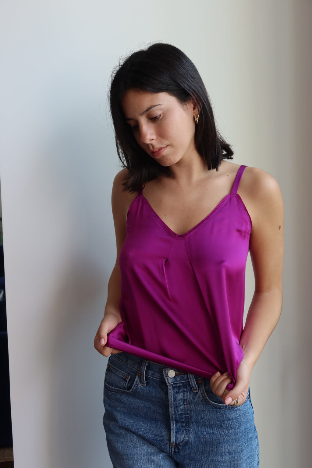 Vince Satin V-Neck Cami