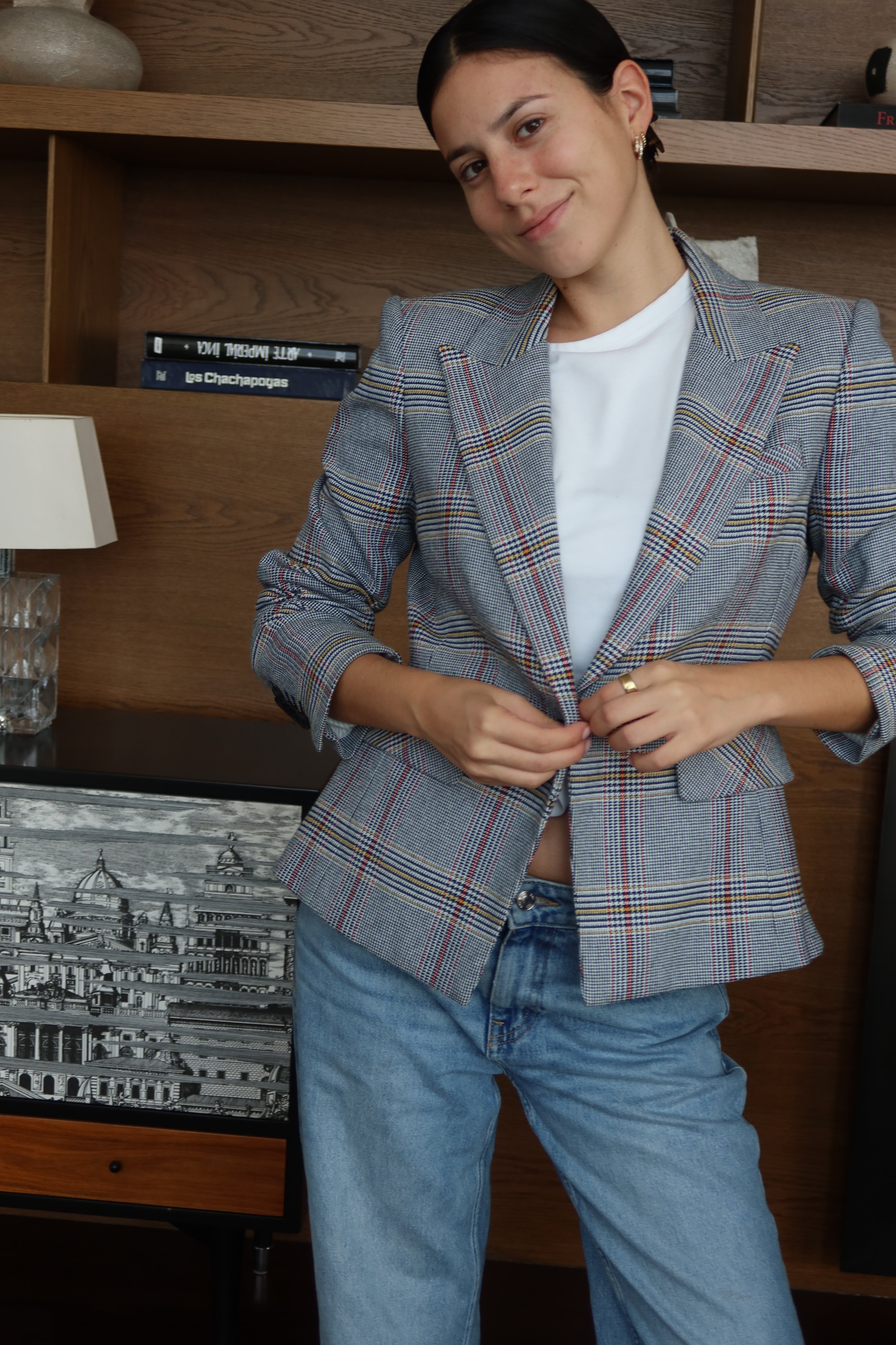 Veronica Bread Fitted Plaid Blazer