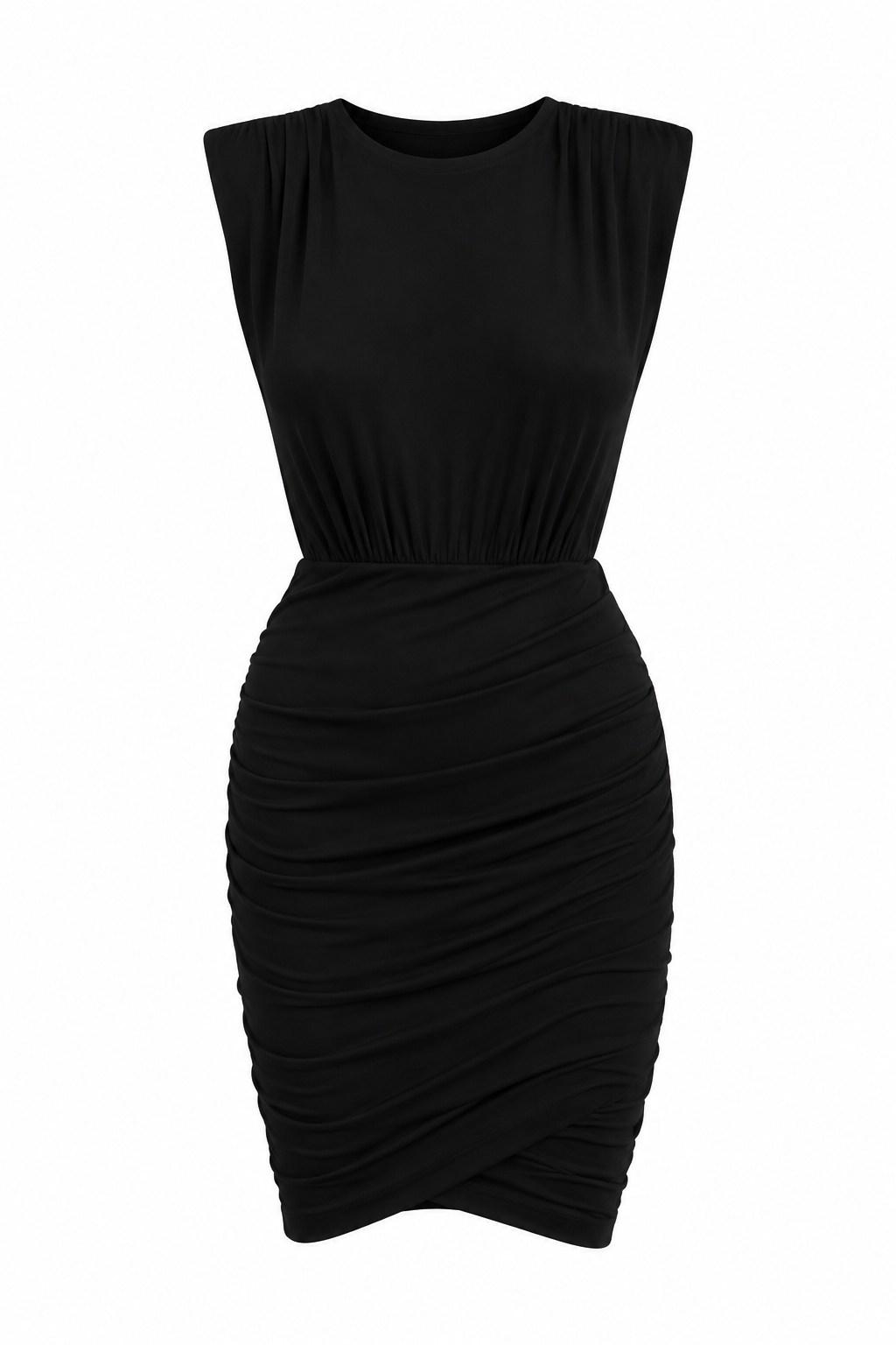 ba&sh Black Ruched Mini Dress