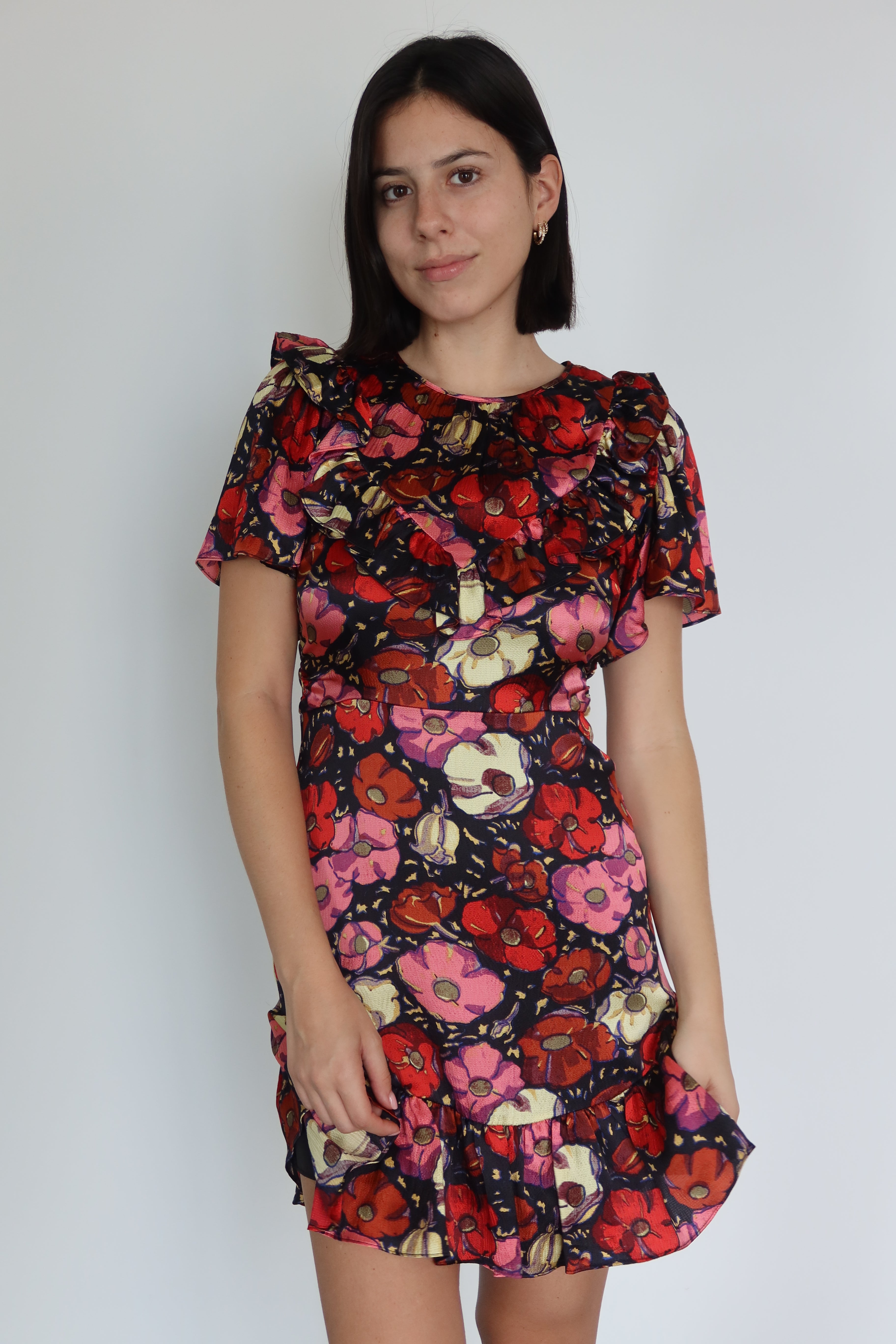 Cinq à Sept Floral Ruffle Mini Dress