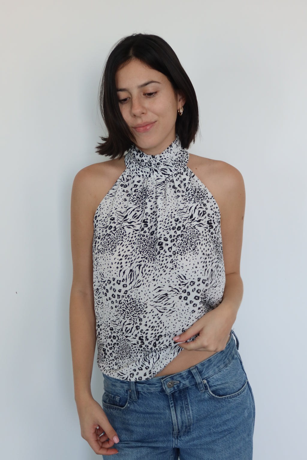 Joie Animal Print Halter Top