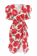 The Kooples Red Floral Wrap Dress