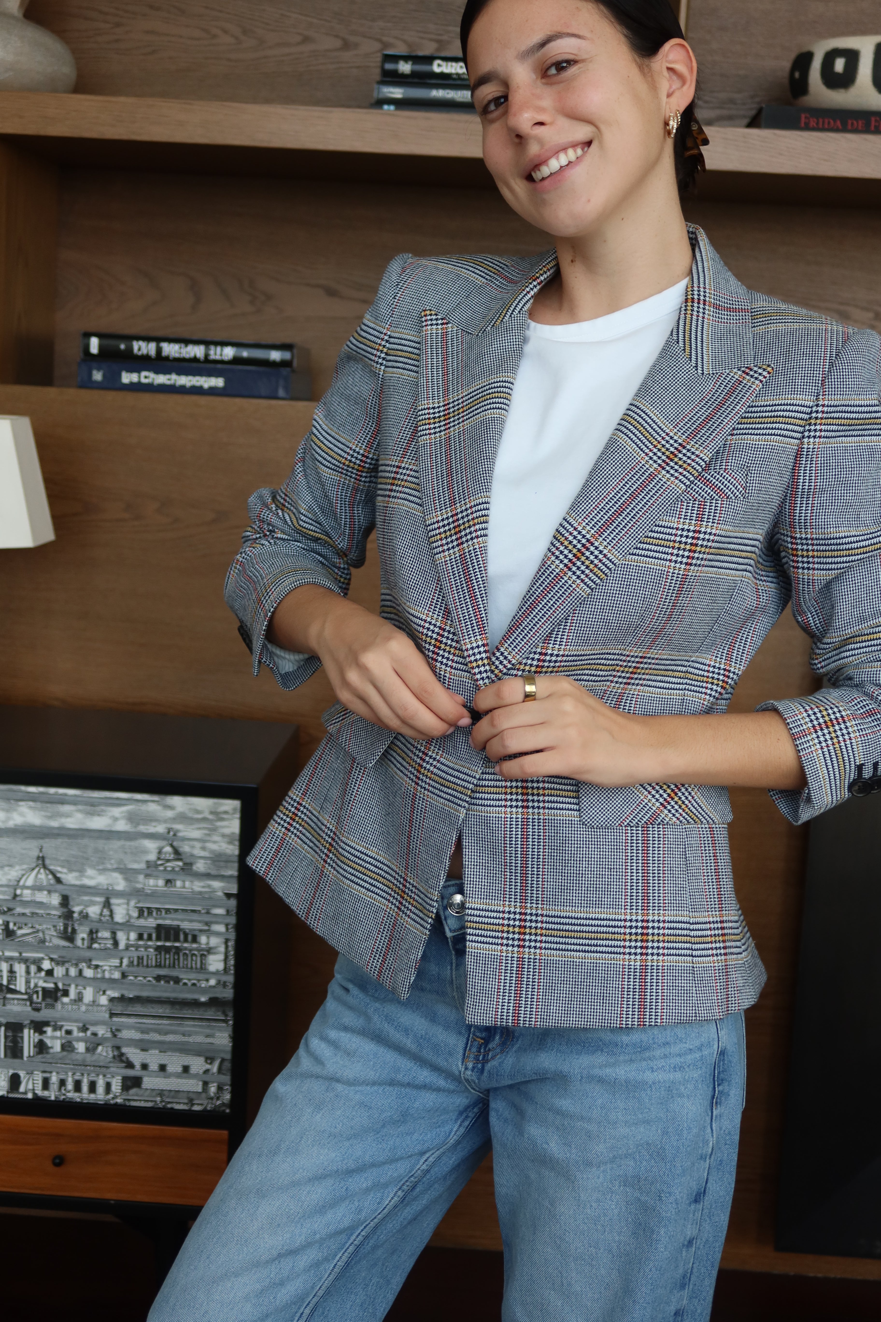 Veronica Bread Fitted Plaid Blazer