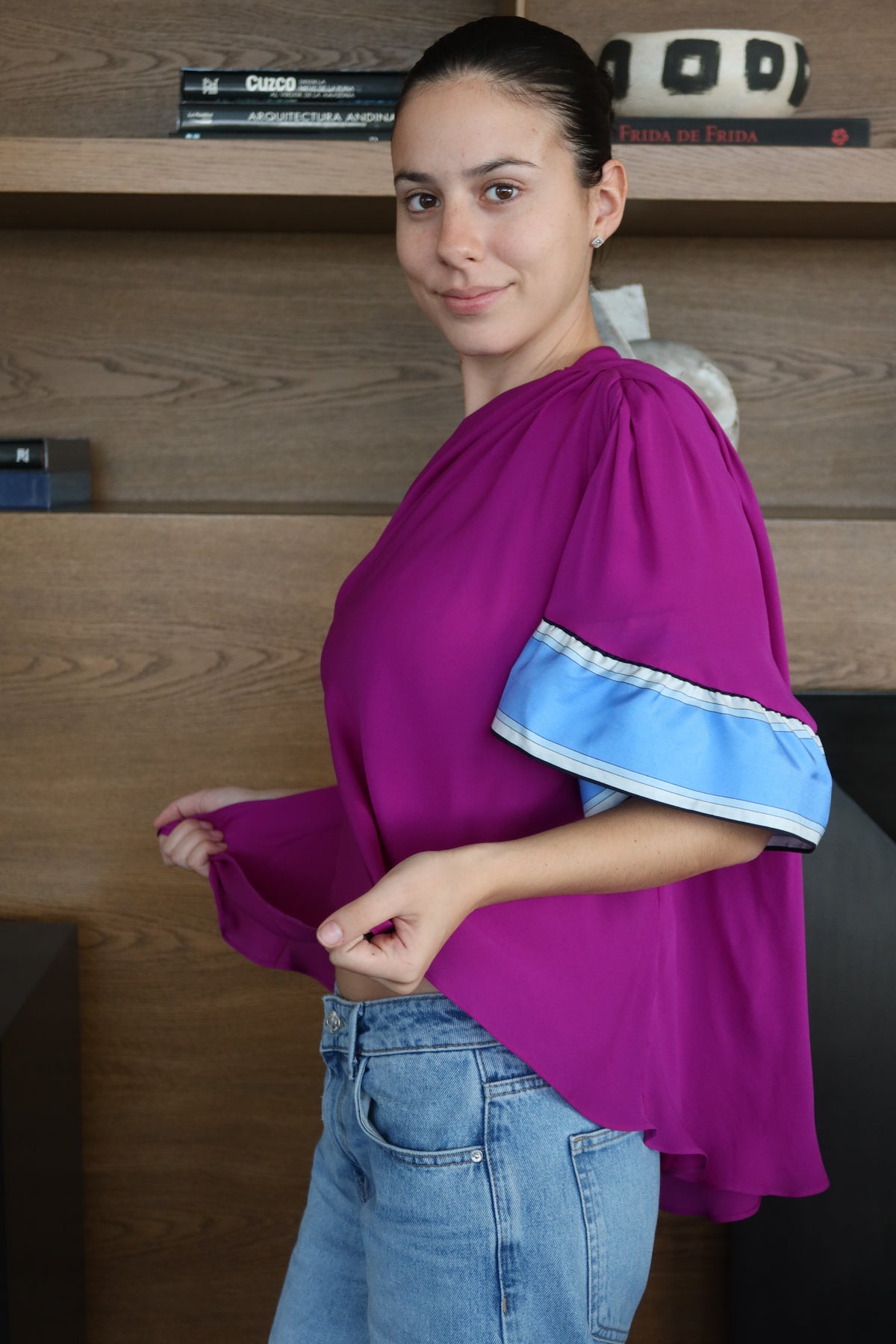 Emilio Pucci Fuchsia One-Shoulder Draped Top