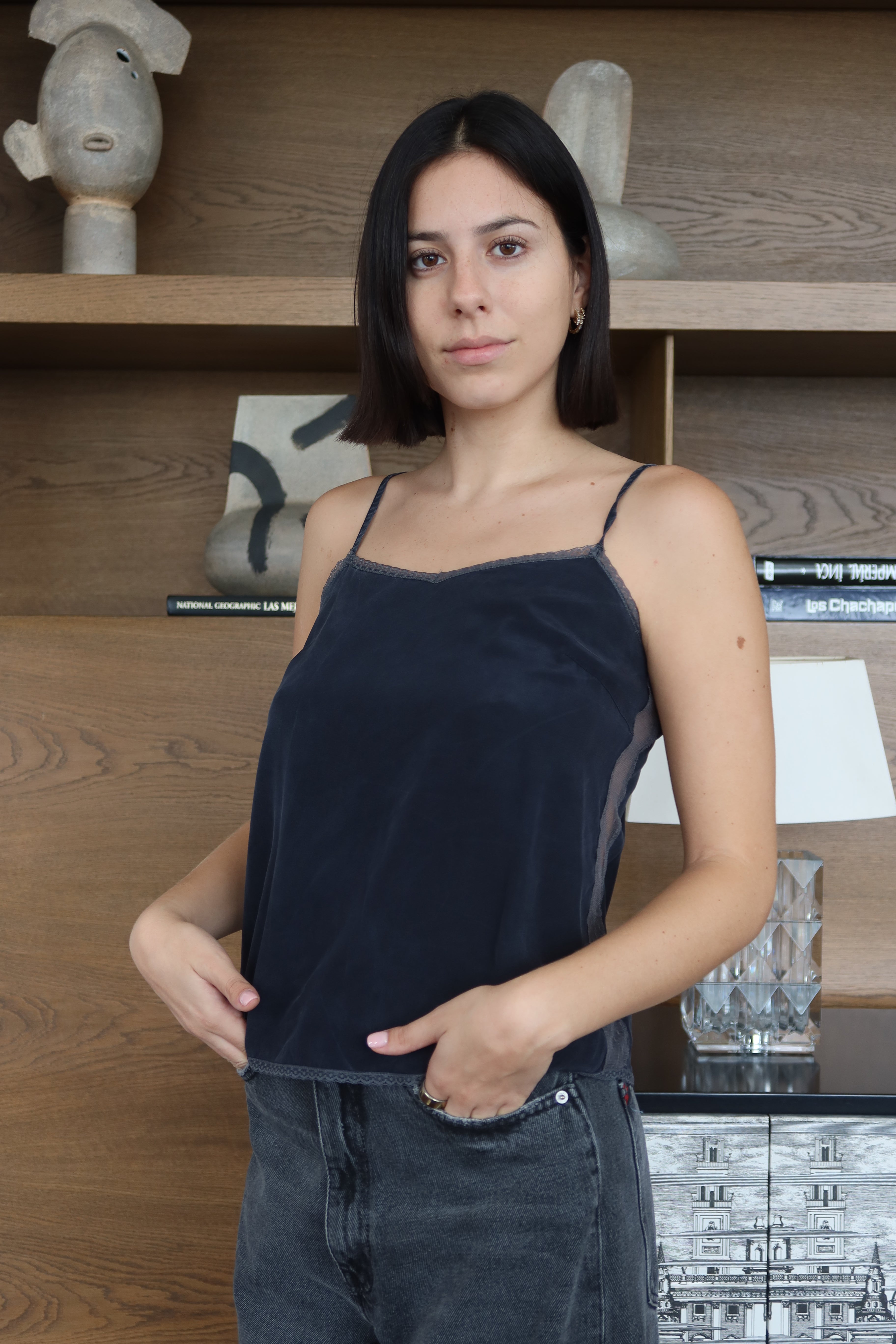 Zadig & Voltaire Navy Satin Camisole