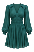 Maje Emerald Pleated Mini Dress