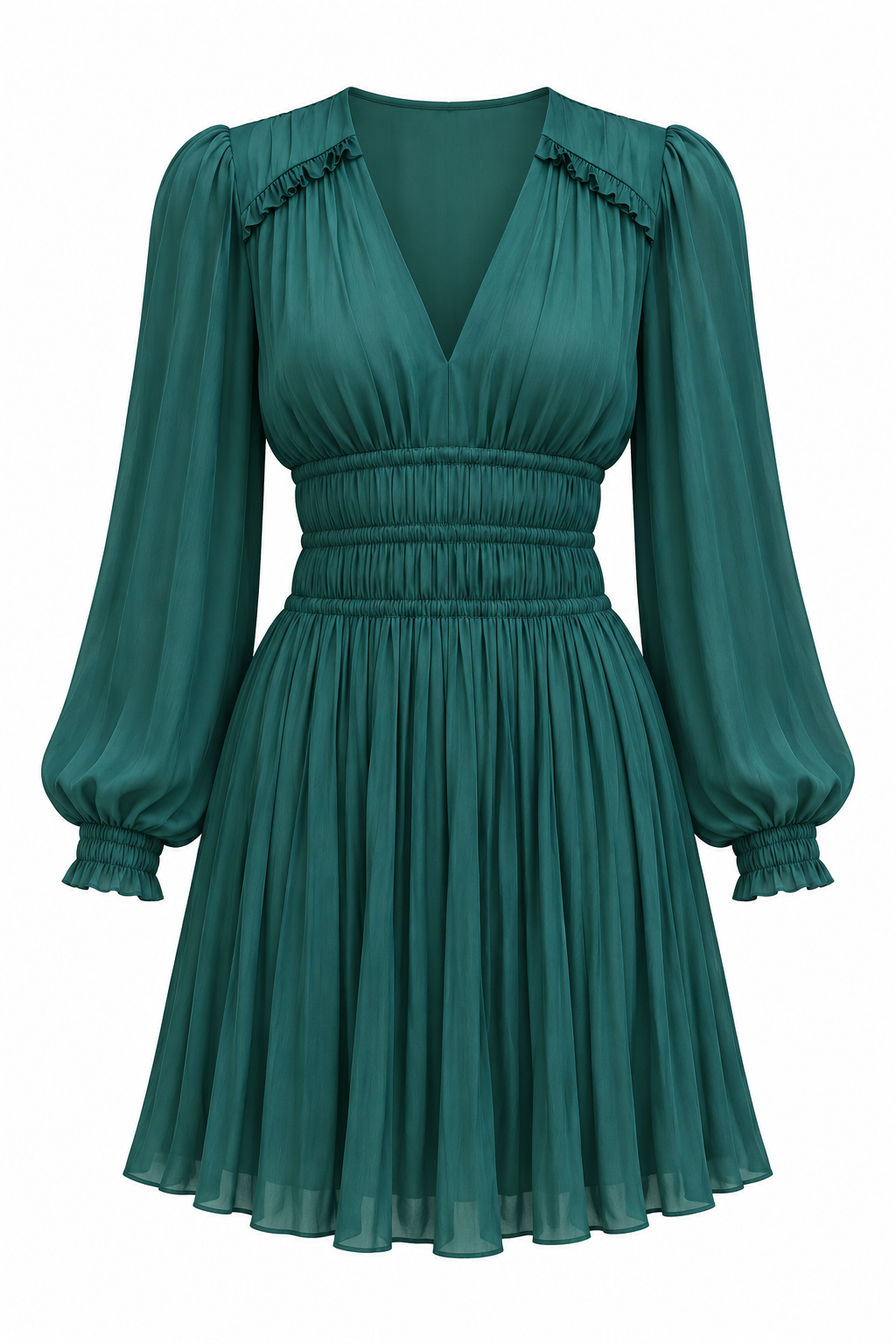 Maje Emerald Pleated Mini Dress
