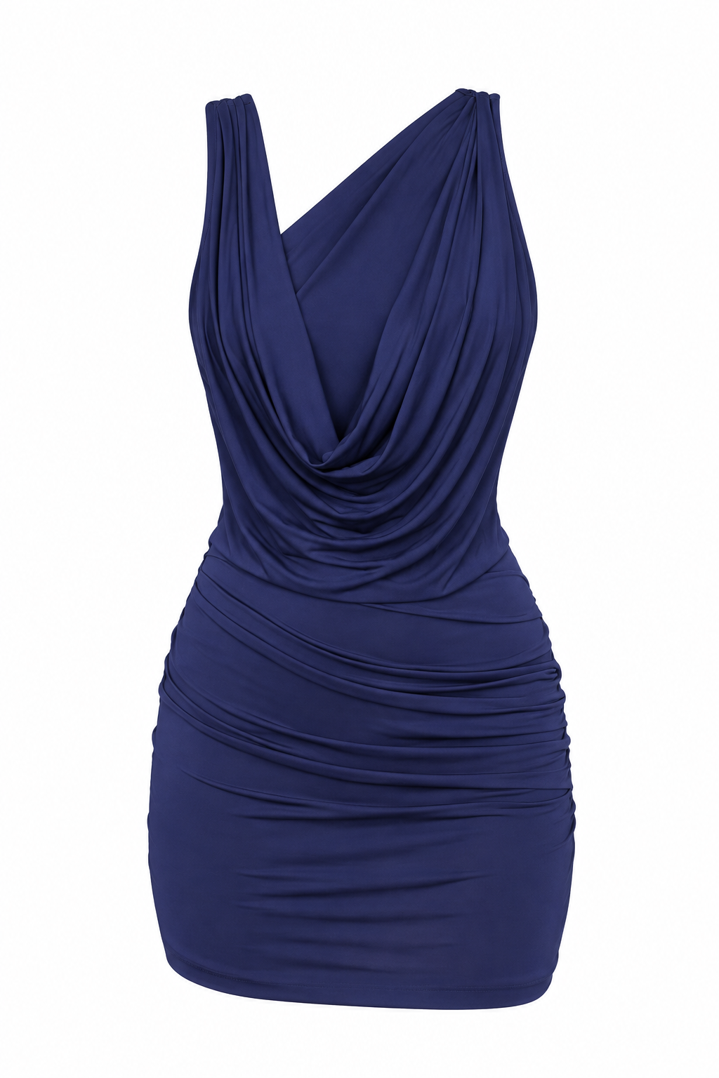 Vestido Mini BCBG Drapeado Azul Marino