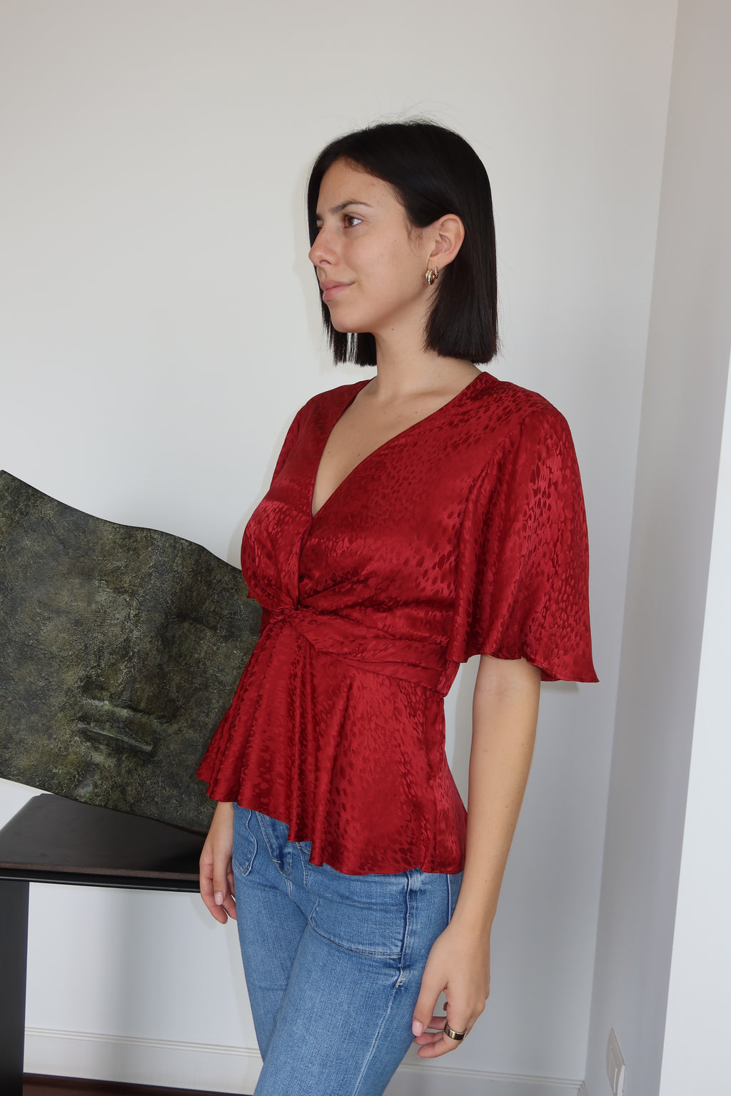Blusa Satinada Roja de A.L.C.