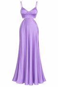 A.L.C. Lilac Satin Cutout Maxi Dress