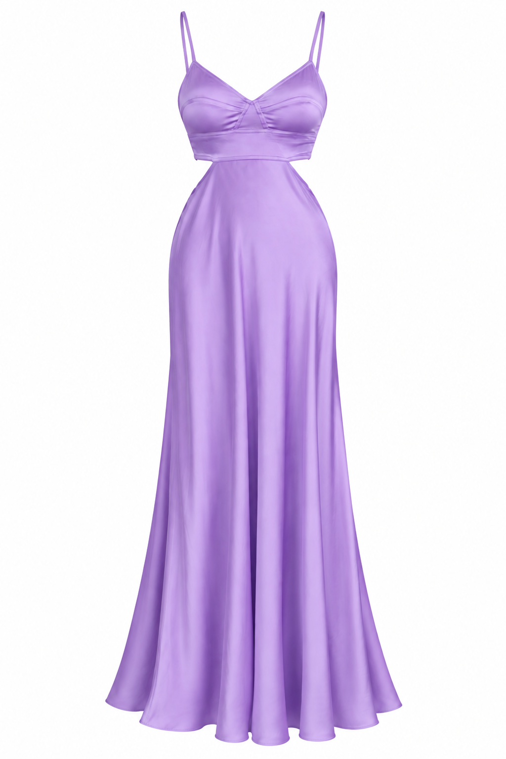 A.L.C. Lilac Satin Cutout Maxi Dress