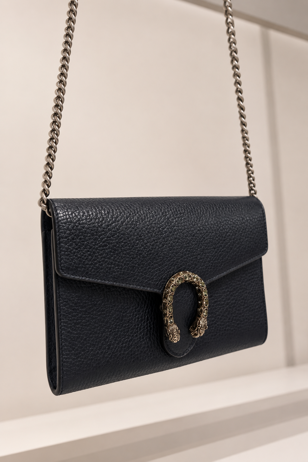 Cartera Gucci Dionysus de Cuero Azul Medianoche