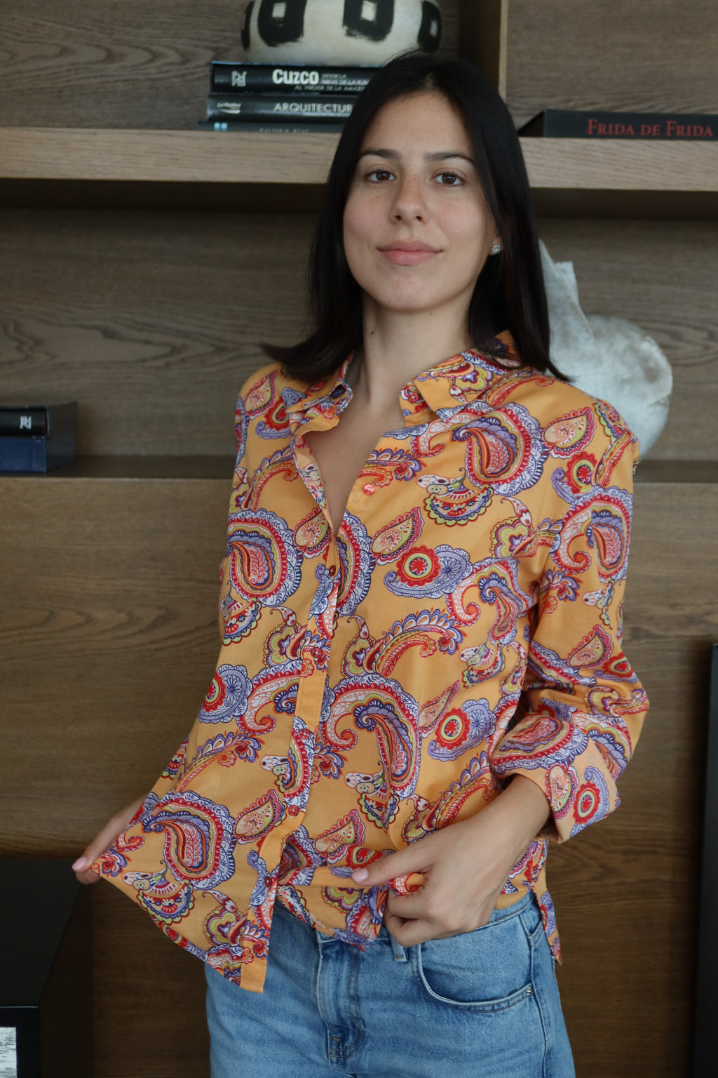 Robert Graham Yellow Paisley-Print Blouse