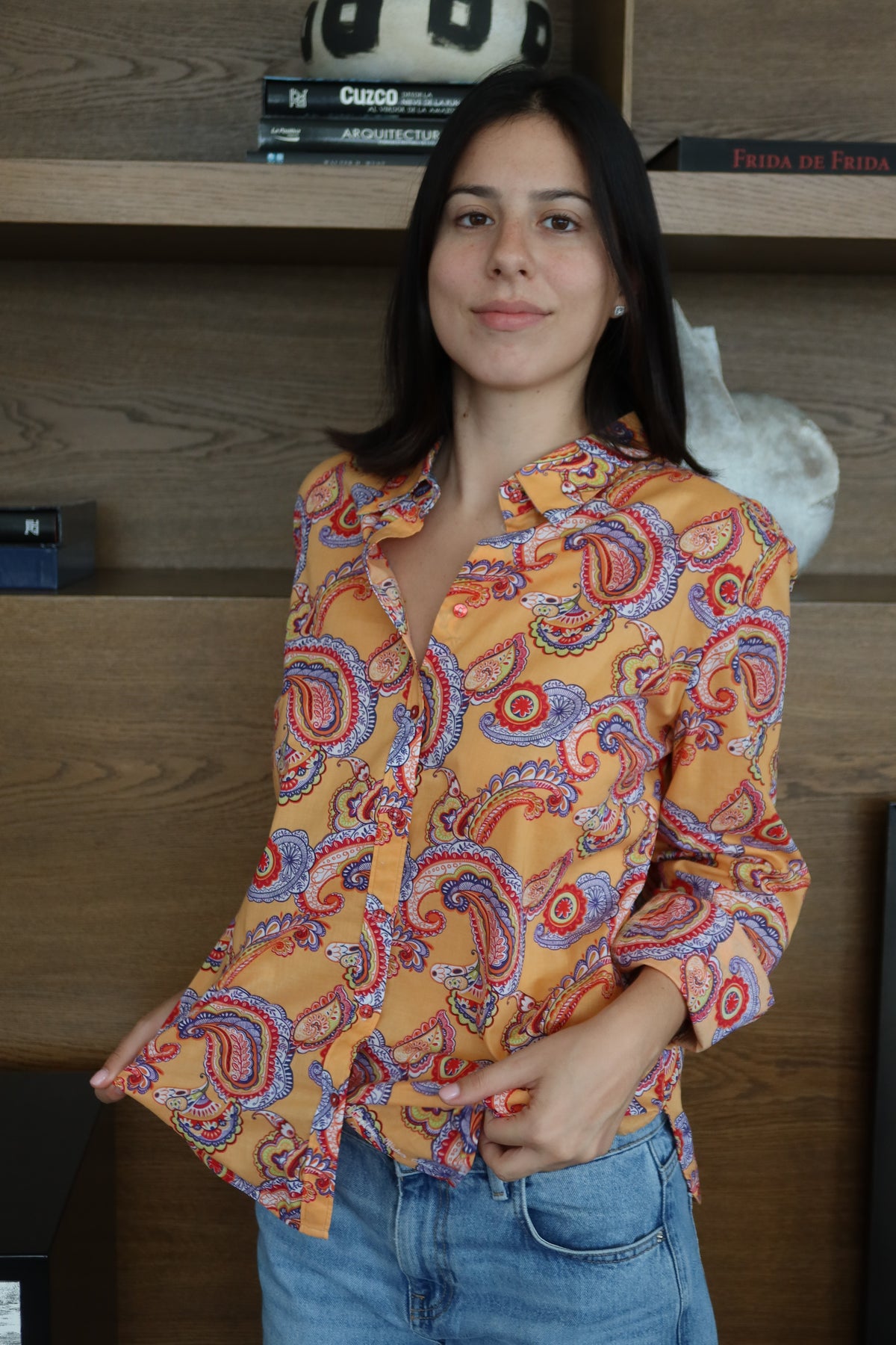 Robert Graham Yellow Paisley-Print Blouse