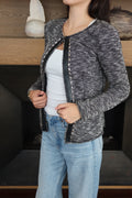 Chaqueta de Tweed Blanco y Negro de Cache