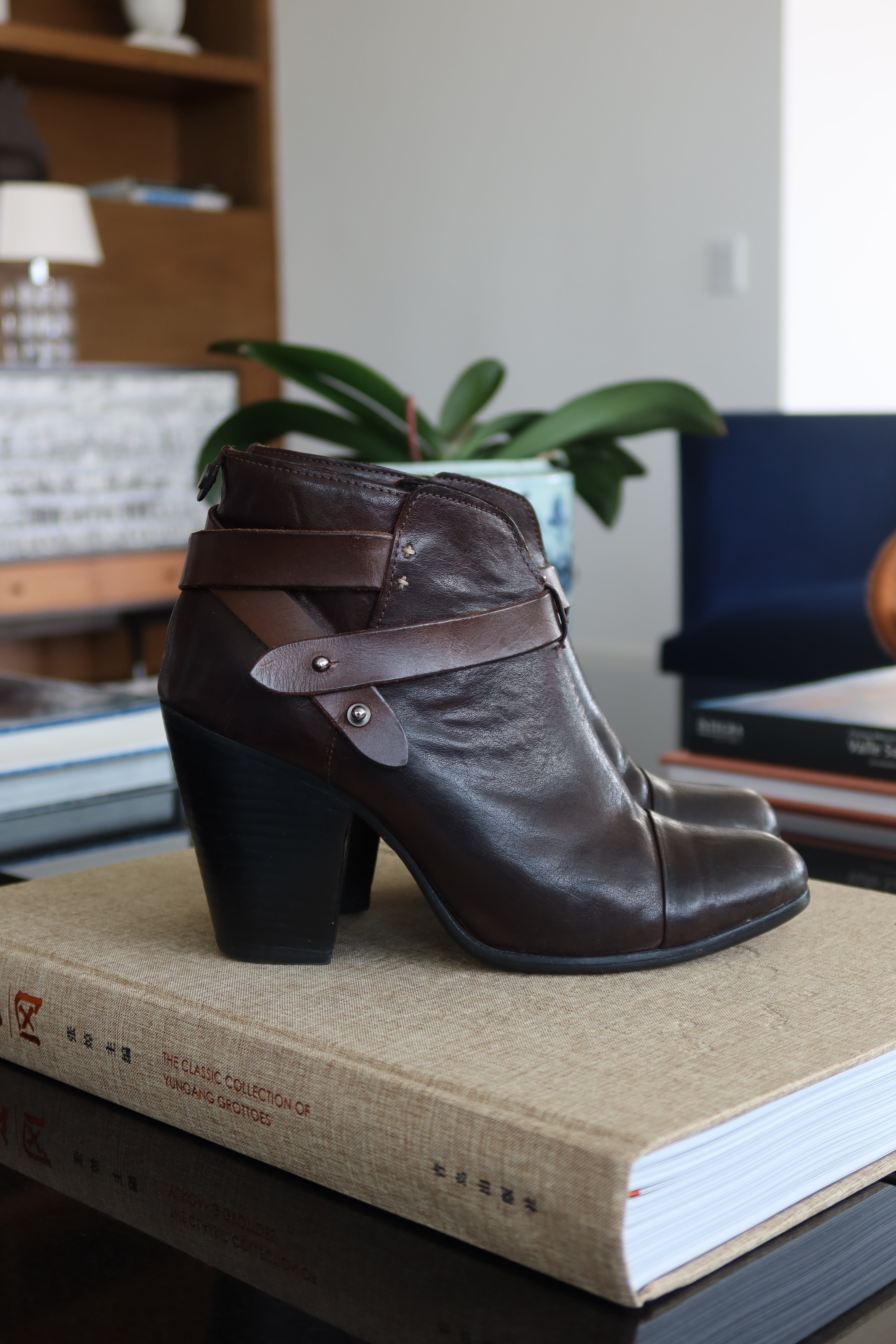 Botines al Tobillo de Cuero Marrón de Rag & Bone