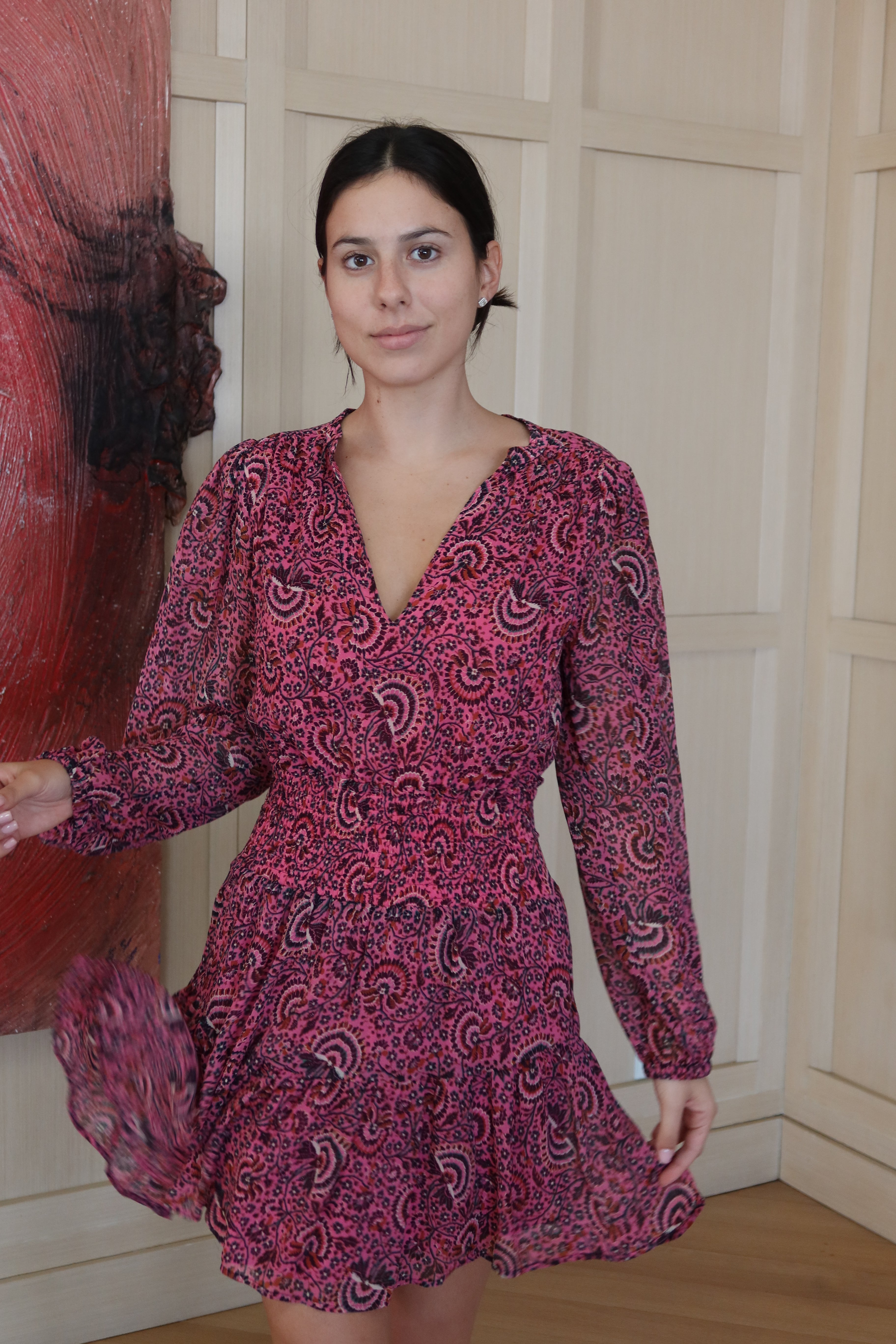 A.L.C. Vestido Mini Rosa Estampado