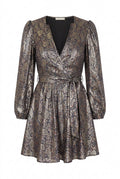 Claudie Pierlot Metallic Wrap Mini Dress