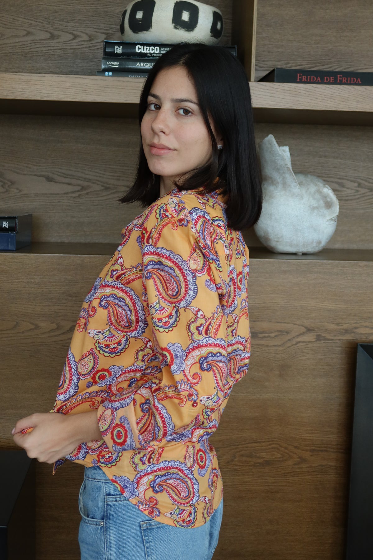 Robert Graham Yellow Paisley-Print Blouse