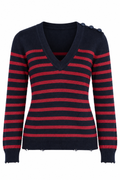 Zadig & Voltaire Striped V-Neck Knit Sweater
