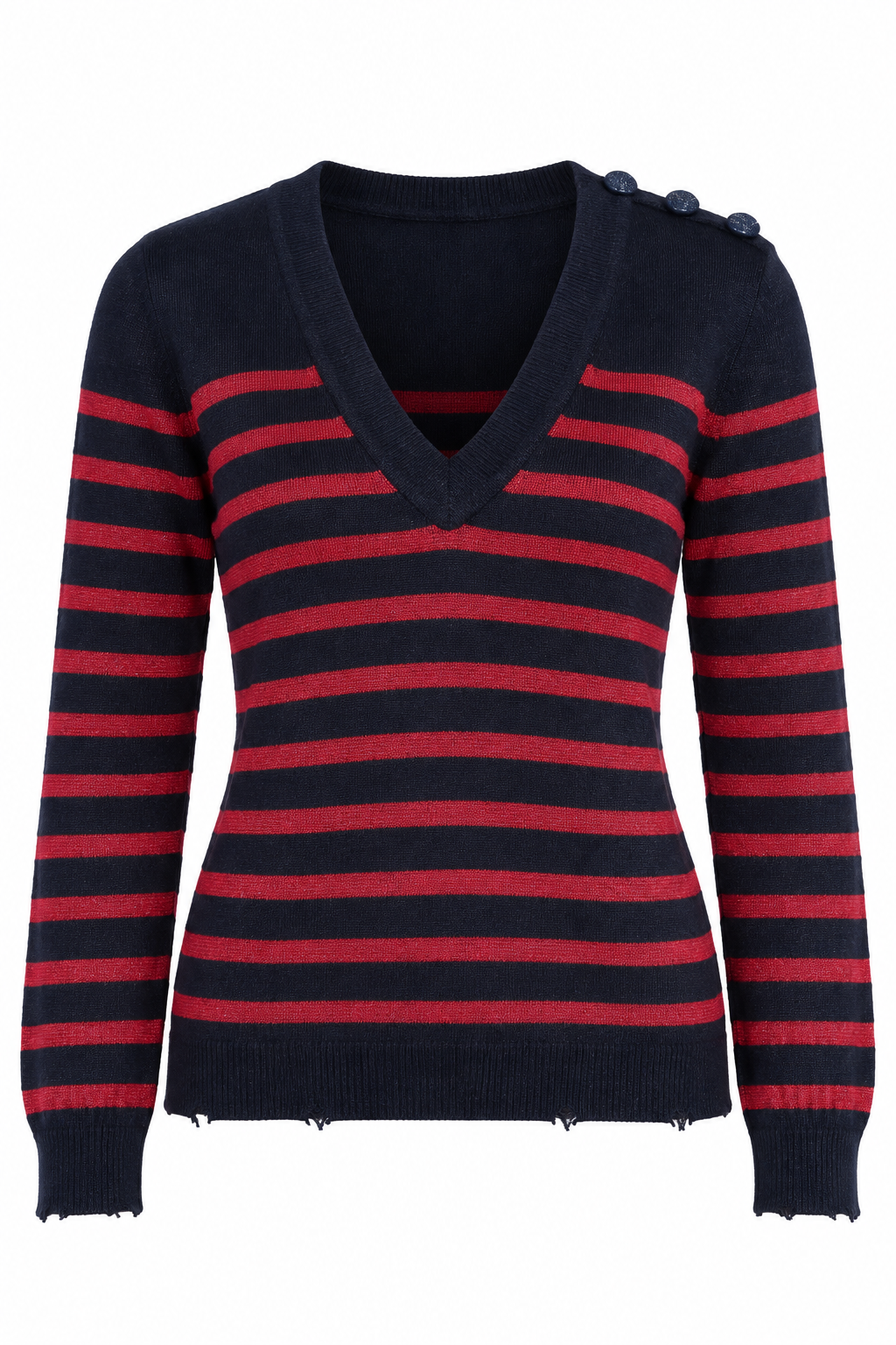 Zadig & Voltaire Striped V-Neck Knit Sweater