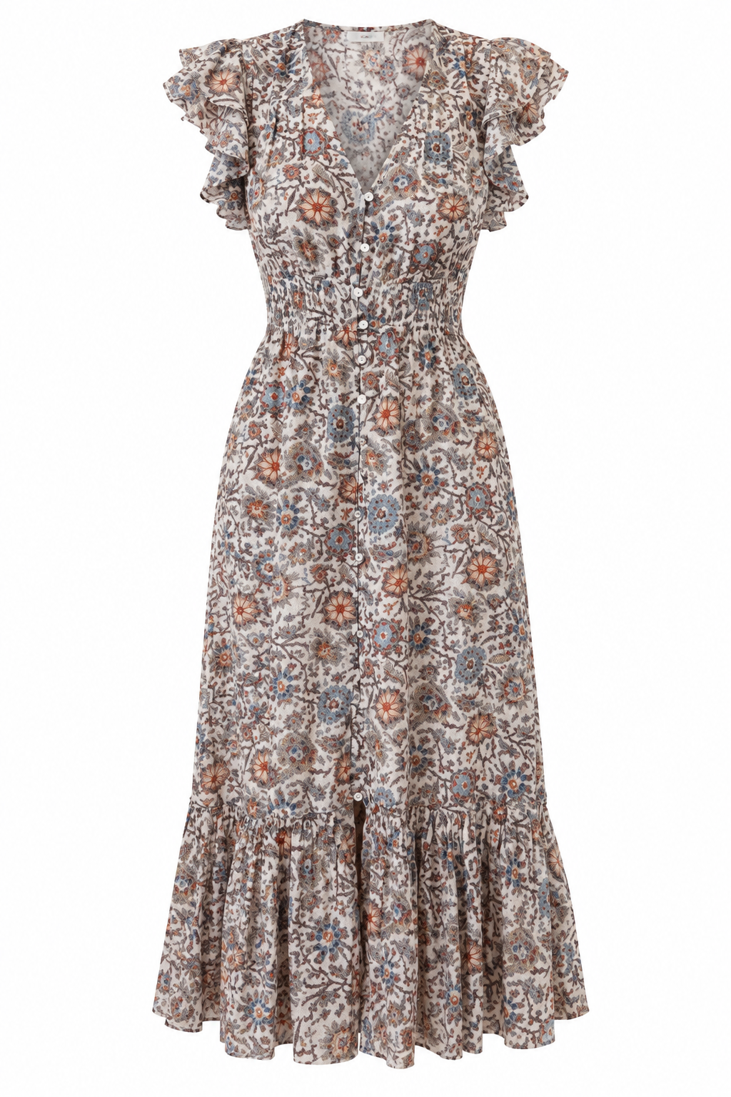 Veronica Beard Floral Sleeve Midi Dress