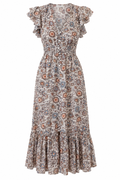 Veronica Beard Floral Sleeve Midi Dress