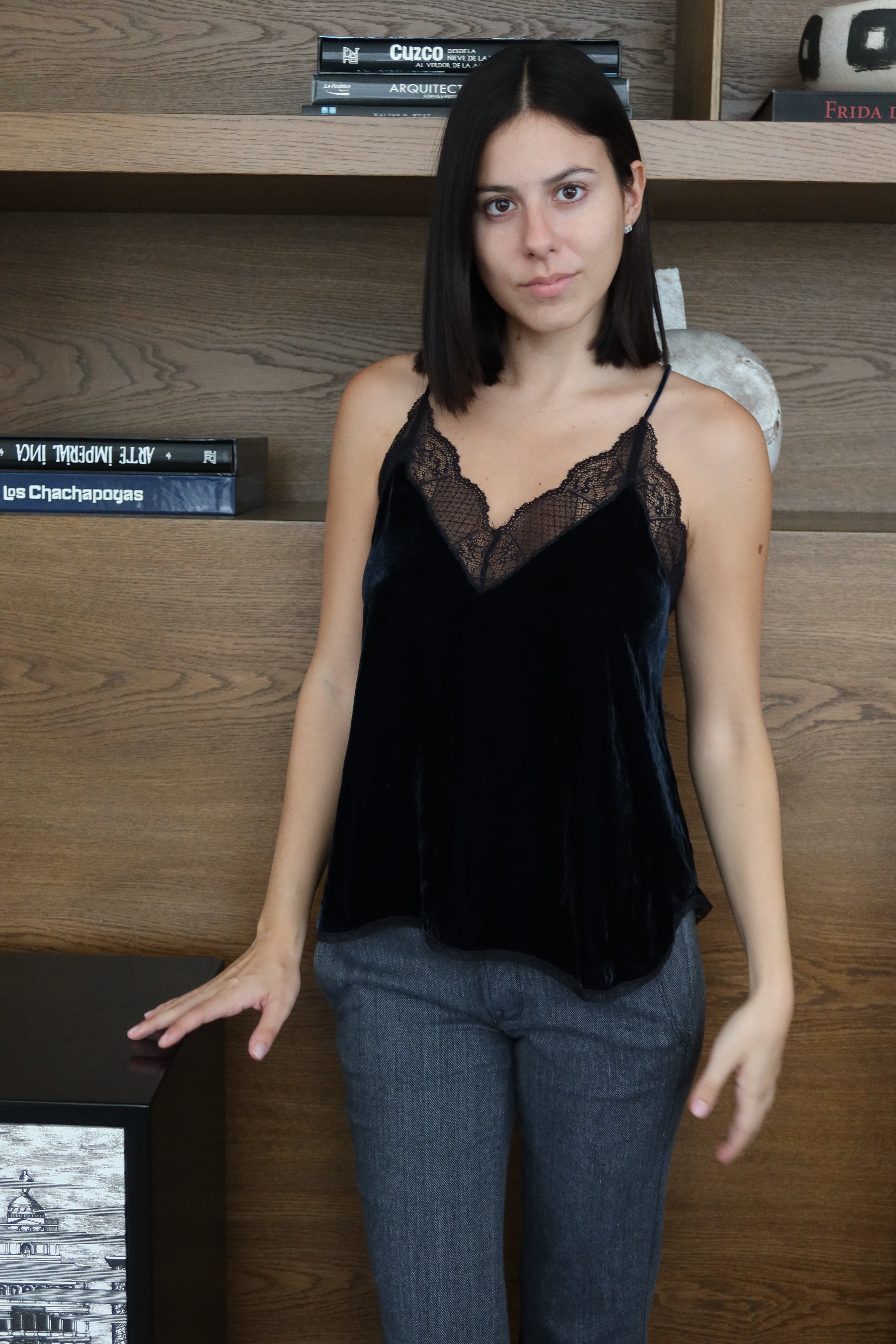 Zadig & Voltaire Velvet Lace-Trim Camisole