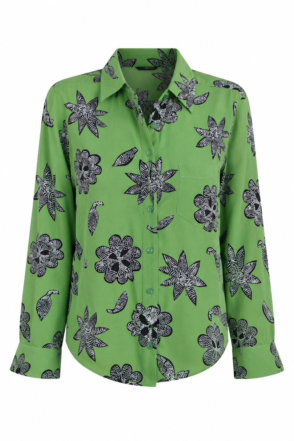 Equipment Green Floral-Print Blouse