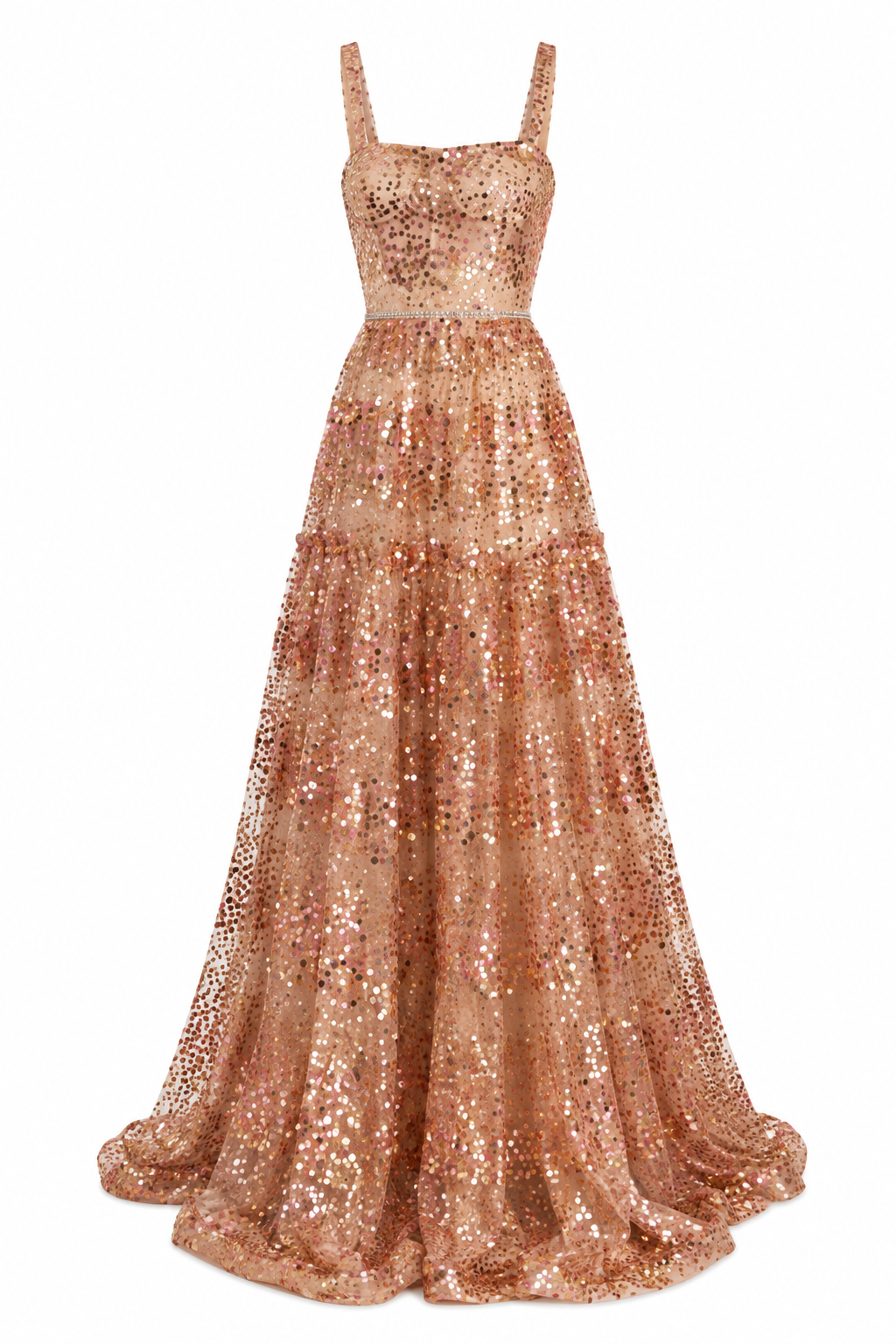Bronx & Blanco Sparkly Champagne Gown