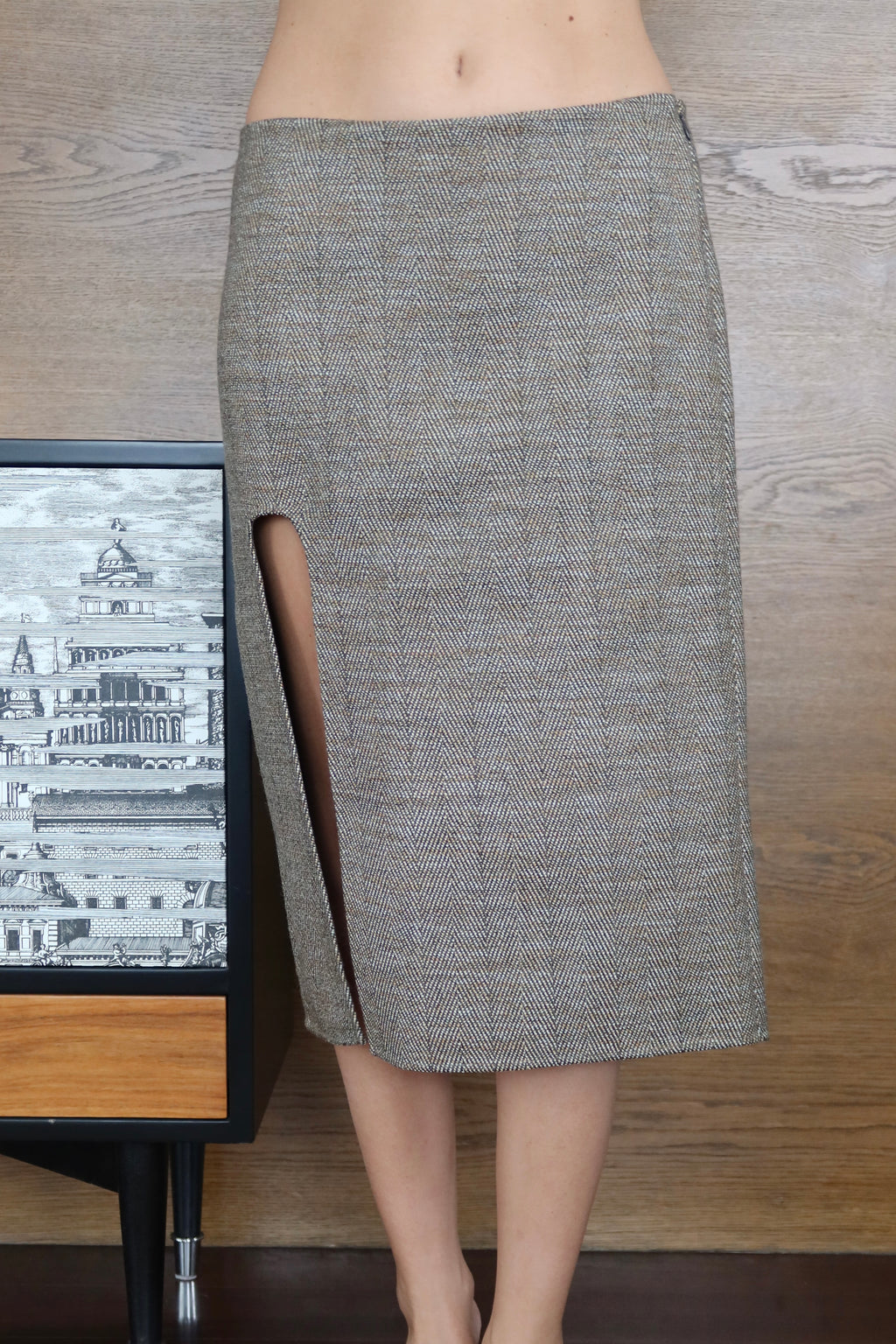 Stella McCartney Herringbone Midi Skirt