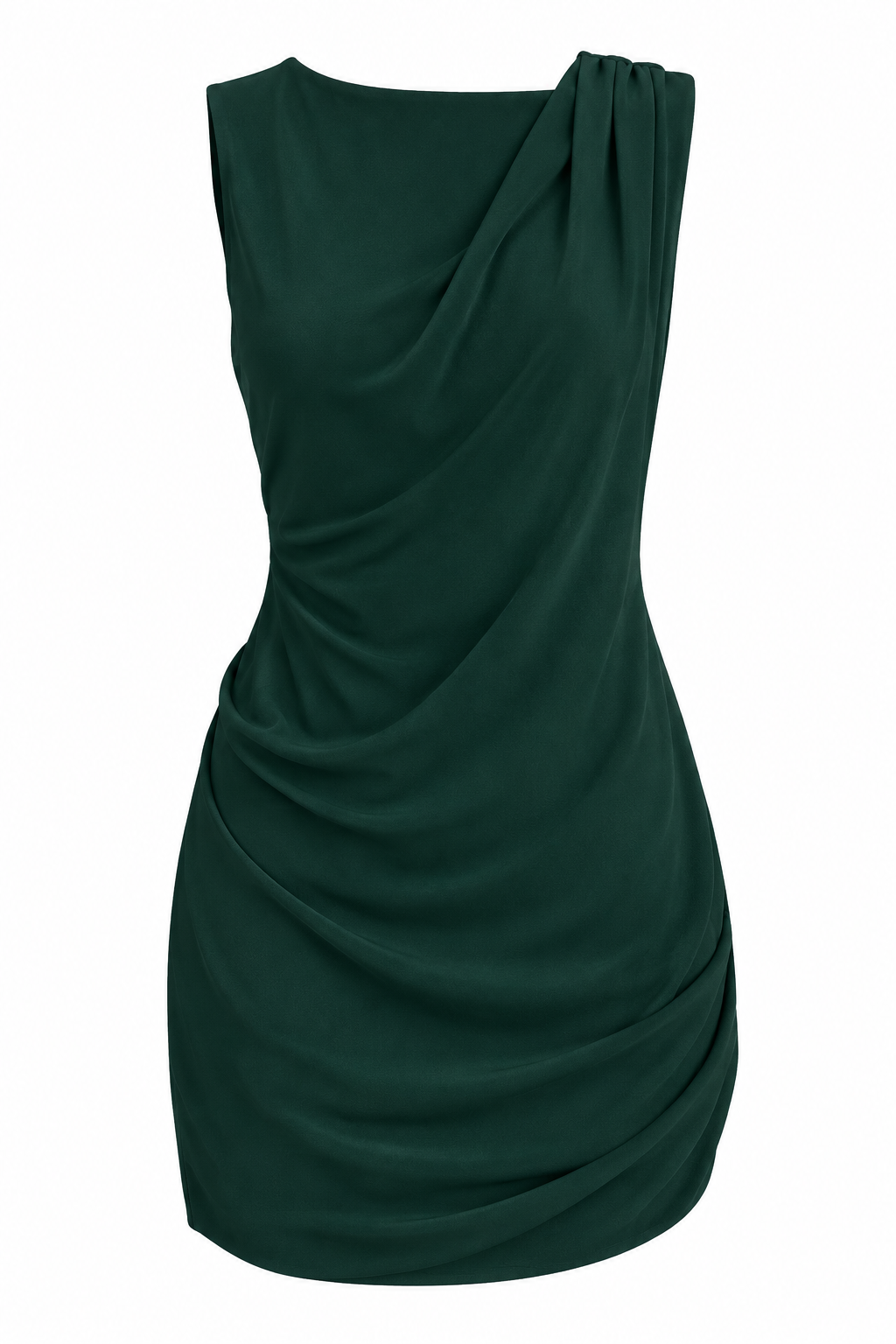 Vestido Mini Verde Oscuro Drapeado AllSaints