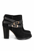 Jimmy Choo Black Suede Buckle Ankle Boots