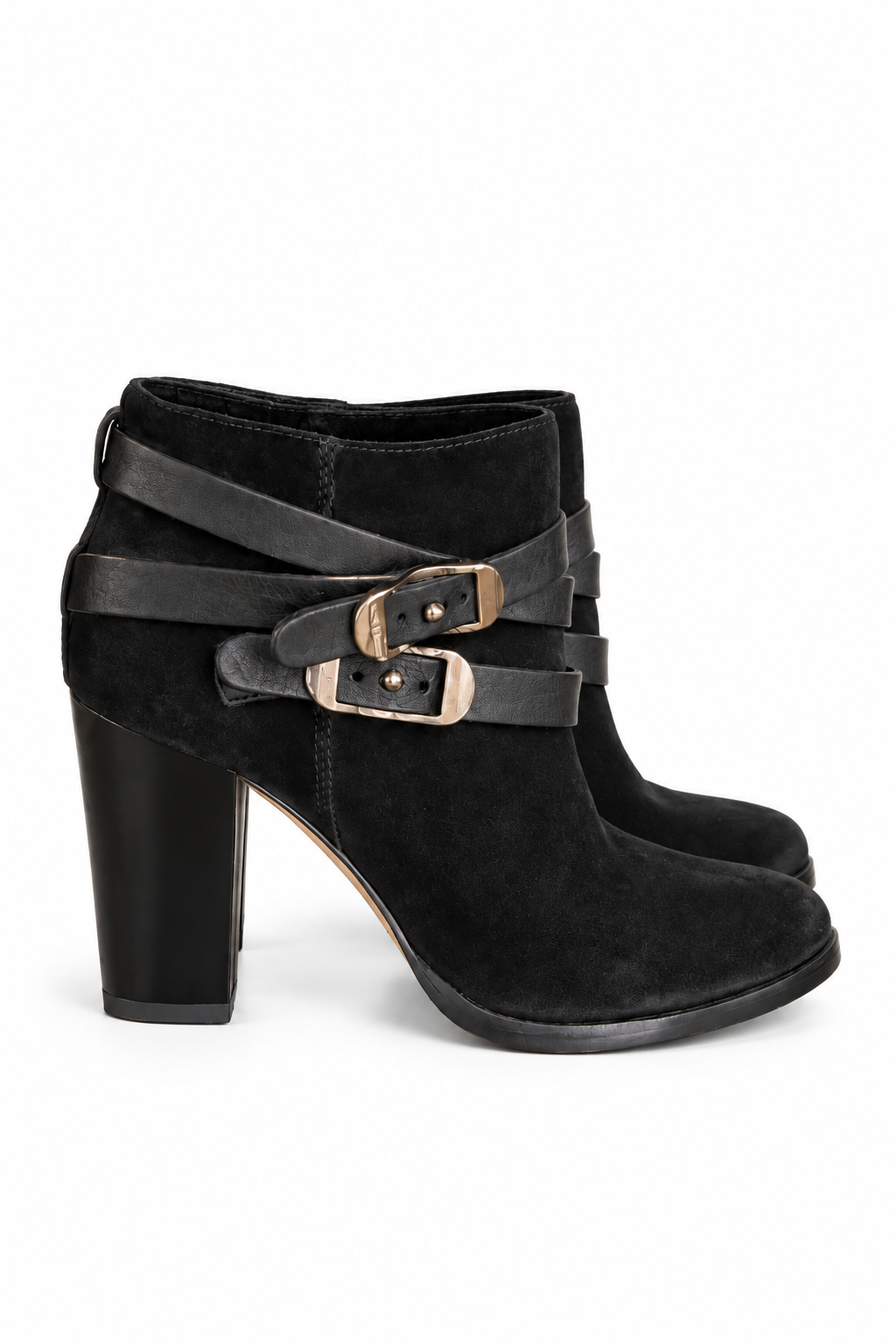Jimmy Choo Black Suede Buckle Ankle Boots
