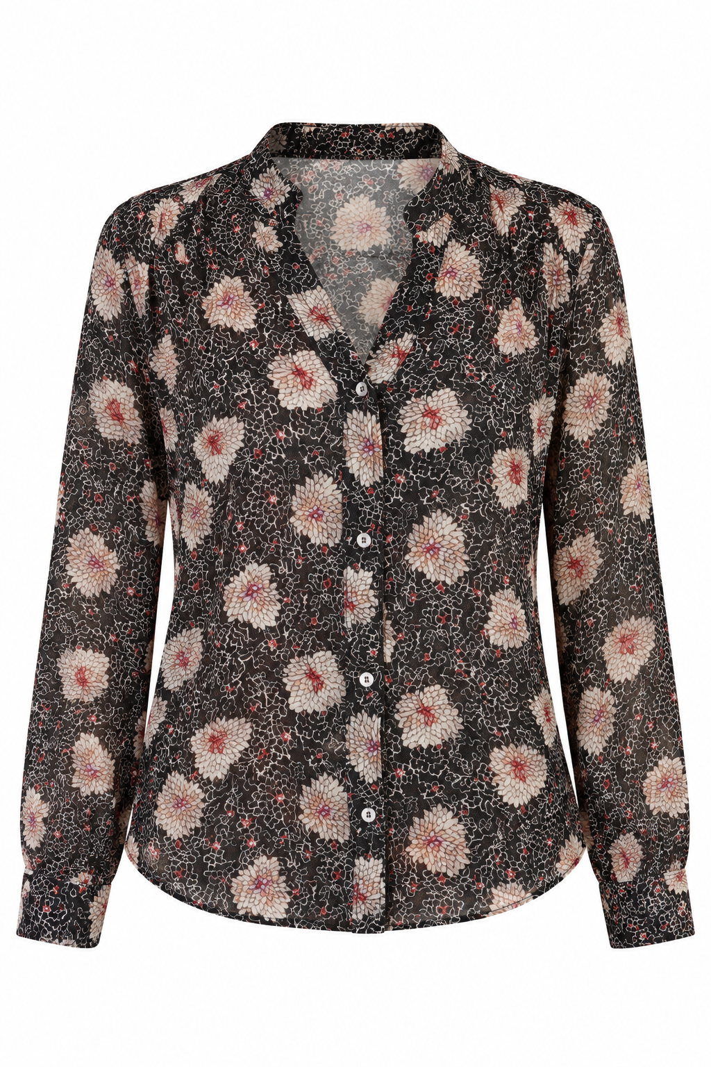 Berenice Floral Print Button-Down Blouse