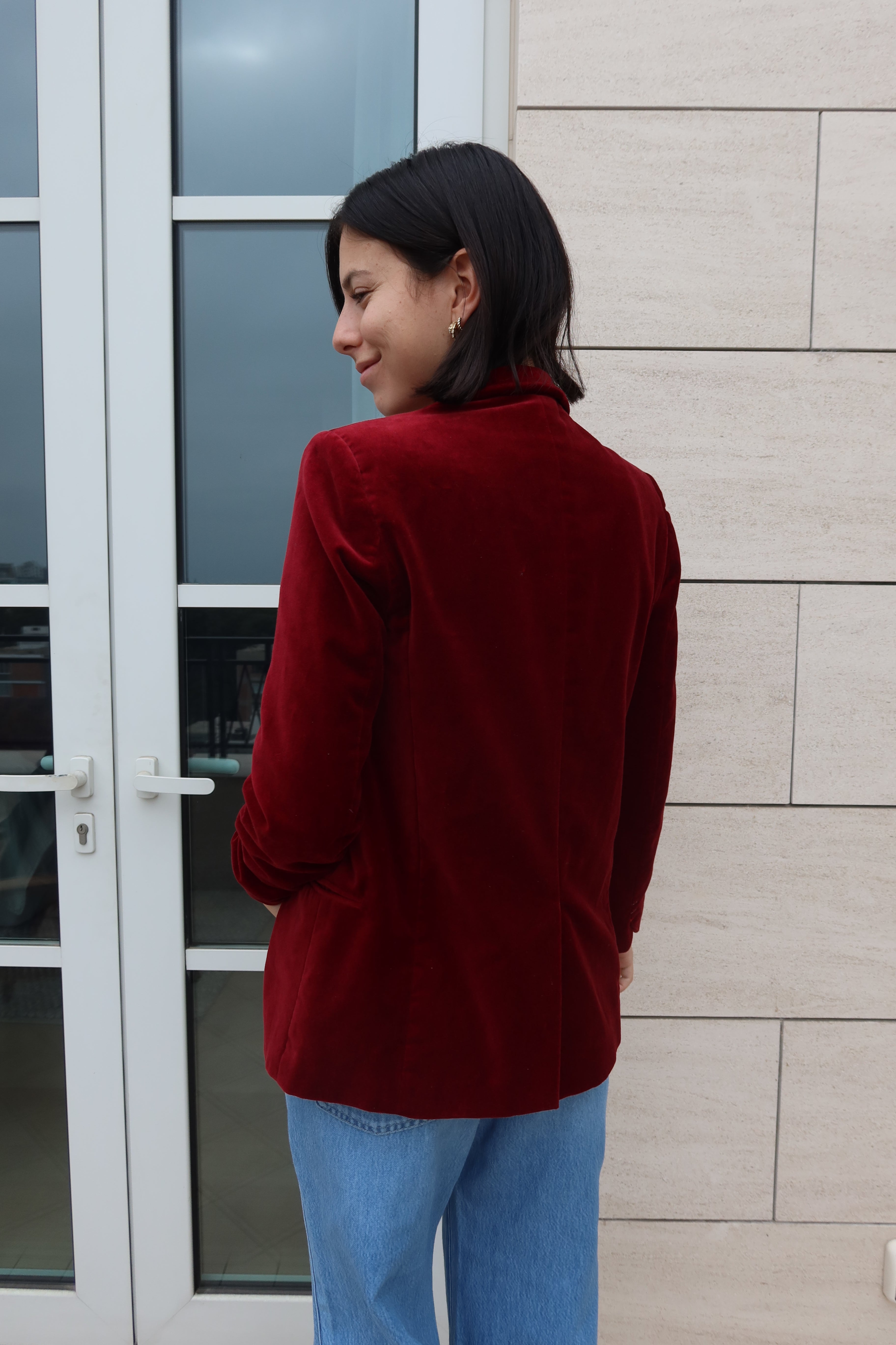 Zadig & Voltaire Burgundy Velvet Jacket