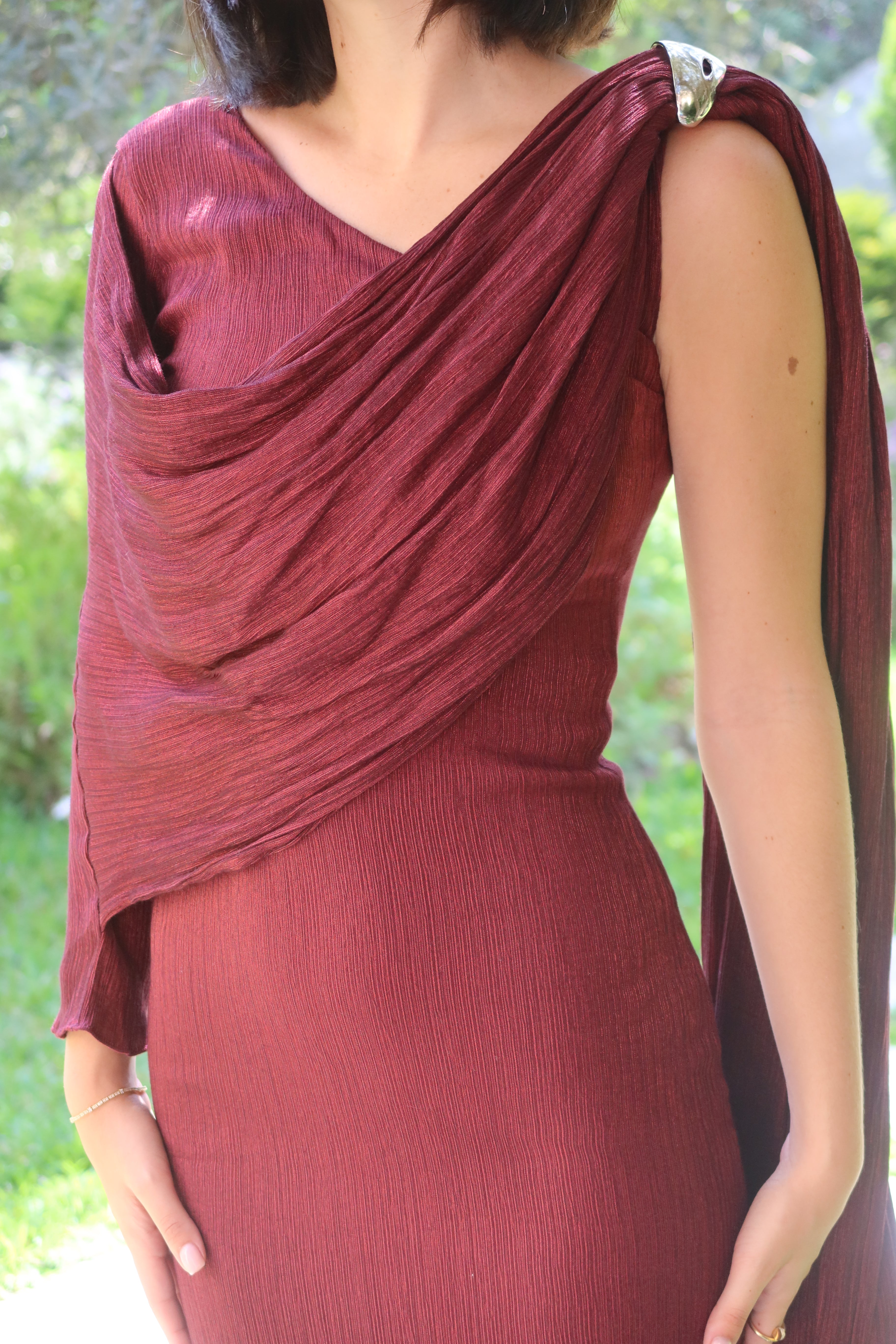 Baobab Burgundy Draped Maxi Dress