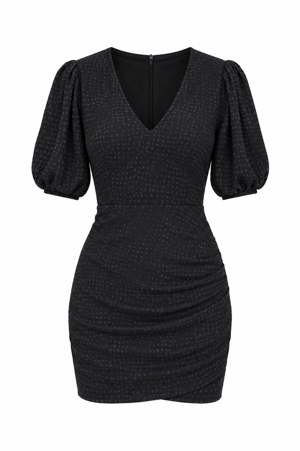 Sessùn Black Puff Sleeve Mini Dress