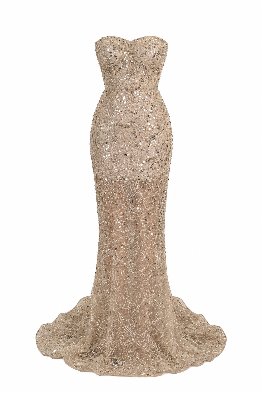 Bronx & Banco Champagne Sequin Gown