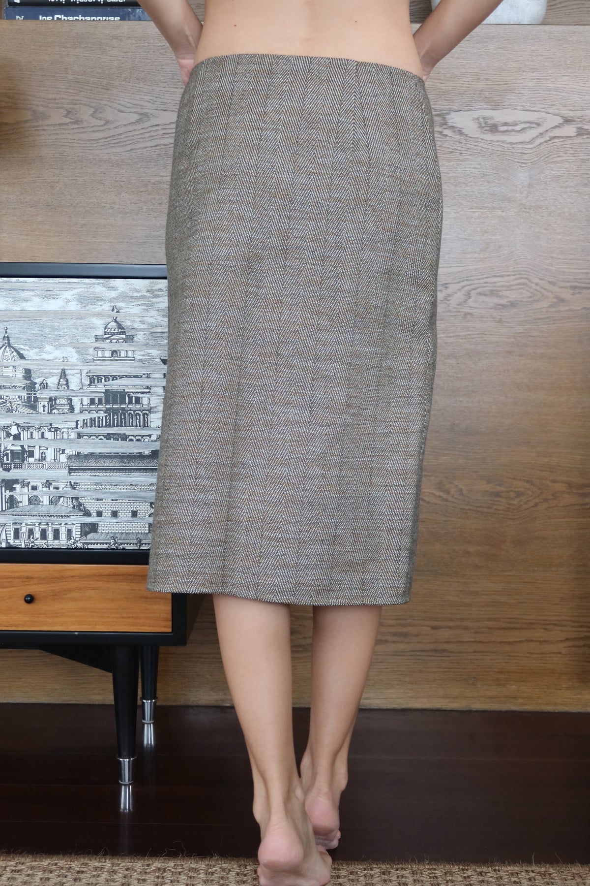 Stella McCartney Herringbone Midi Skirt