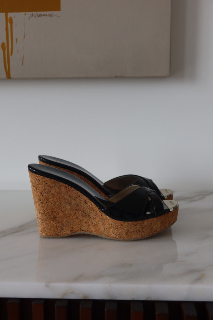 Wedges Negras de Corcho de Jimmy Choo