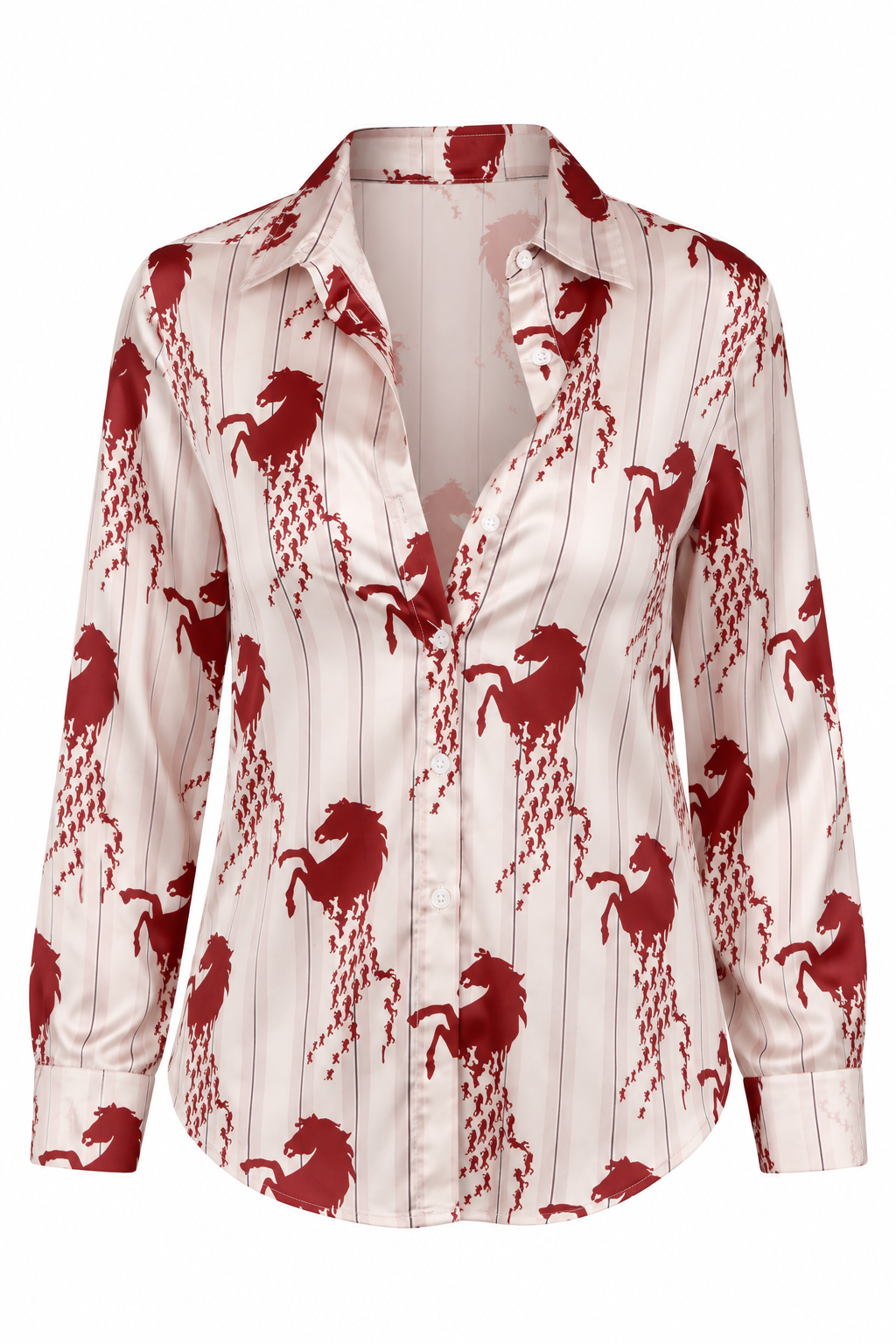 Céline Printed Satin Button-Down Shirt