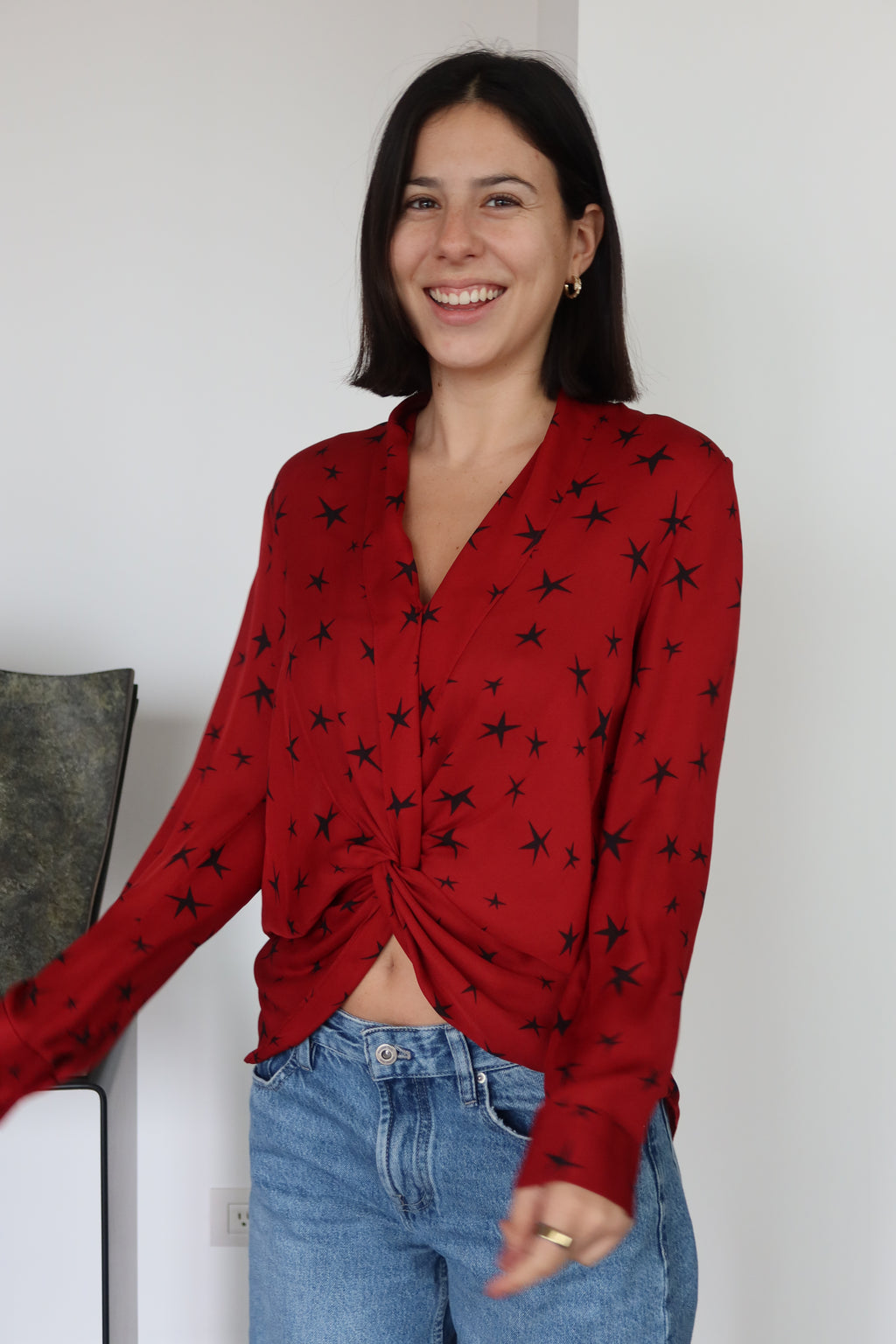 Blusa Roja con Estampado de Estrellas L'Agence