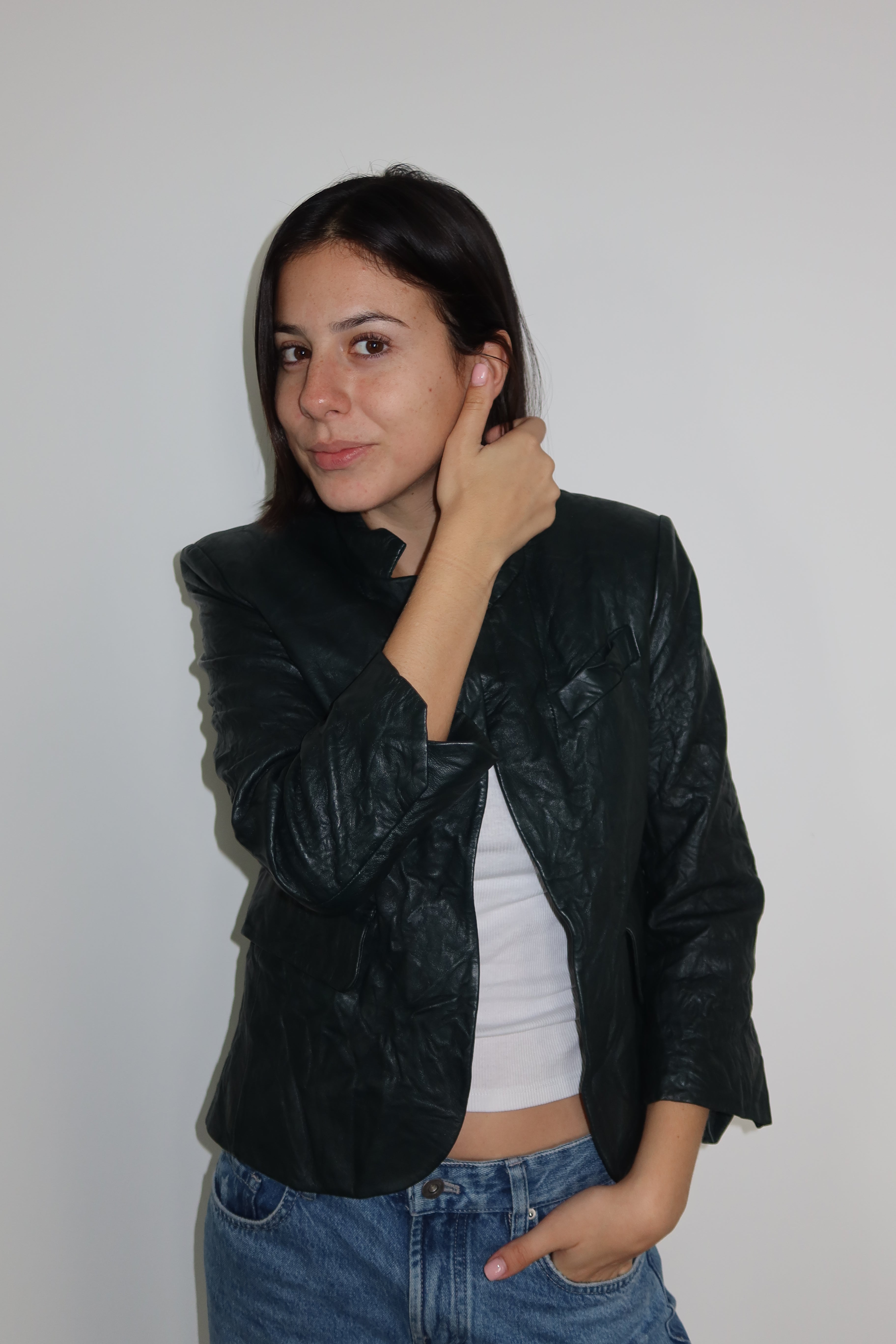 Zadig & Voltaire Casaca de Cuero Verde